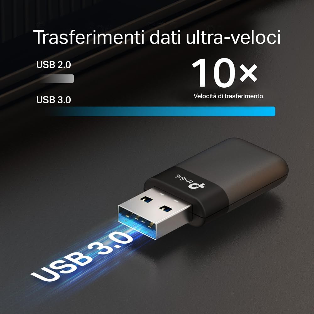 Detalle de TP-Link Archer TX23U: Adattatore USB WiFi 6 AX1800 con driver preinstallato