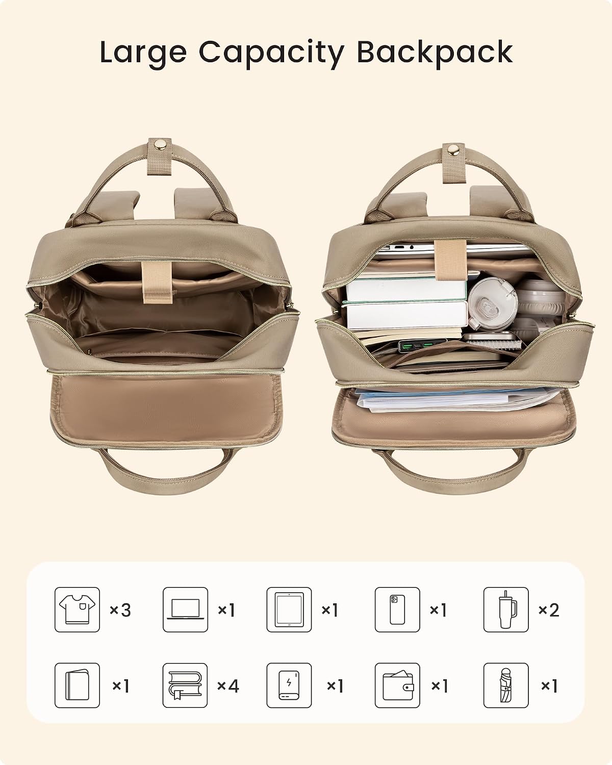Detalle 2 de LOVEVOOK 15.6 Inch Laptop Backpack for Women with Secure Side Tumbler Holders