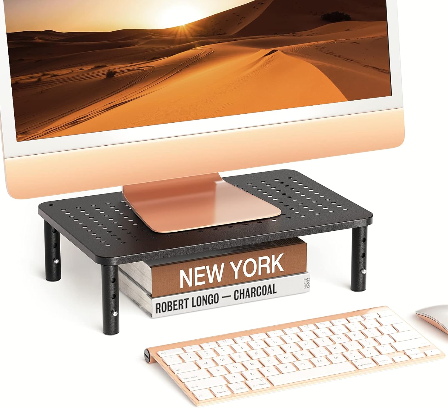 Thumbnail 6 de HUANUO 2-Pack Monitor Stand – 3 height adjustable risers with ventilated platform for ergonomic desk setup