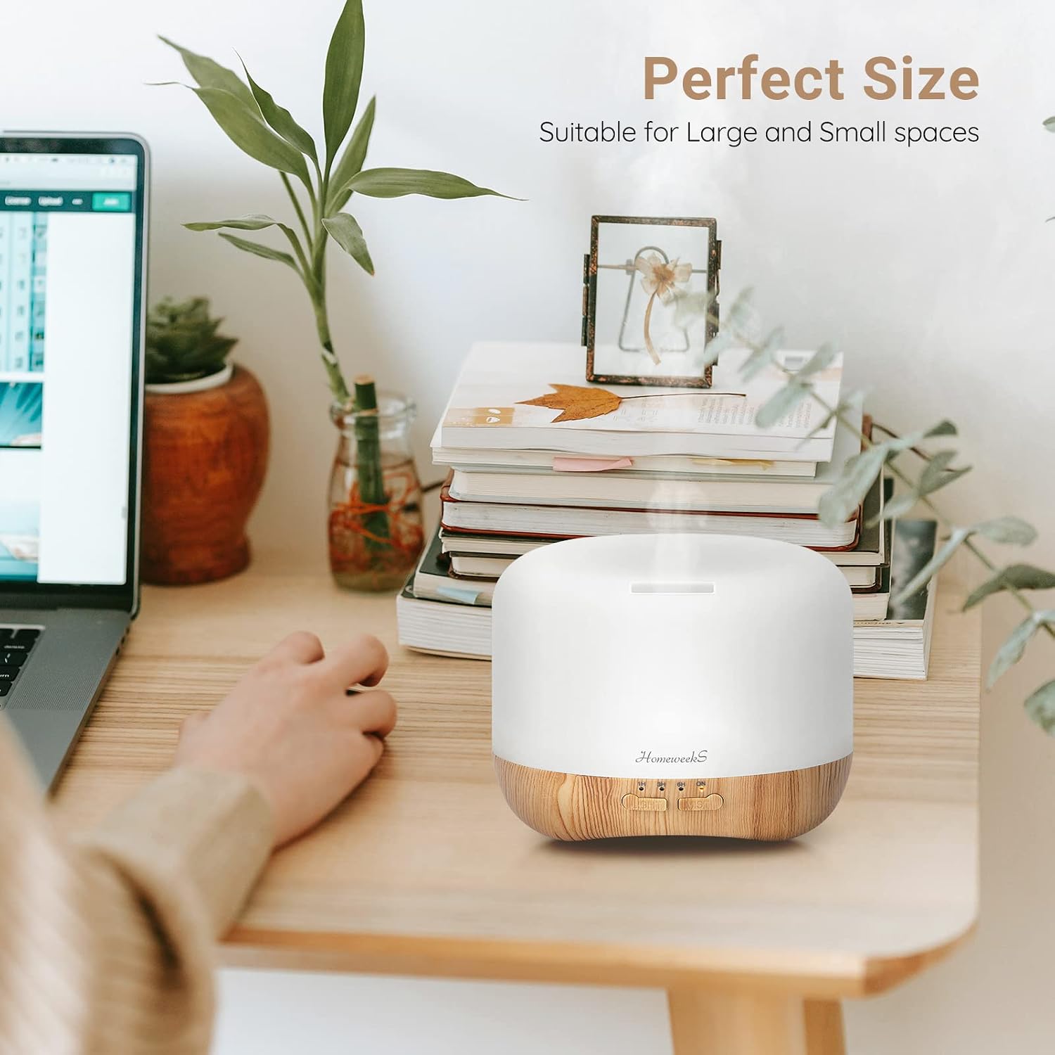 Thumbnail 4 de Homeweeks 300ml Essential Oil Diffuser with Cool Mist, Remote and 7-Color Light
