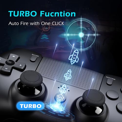 Detalle de CHEREEKI Mando para PS4: versión 2024 con Mapeo, joystick Hall y vibración Dual