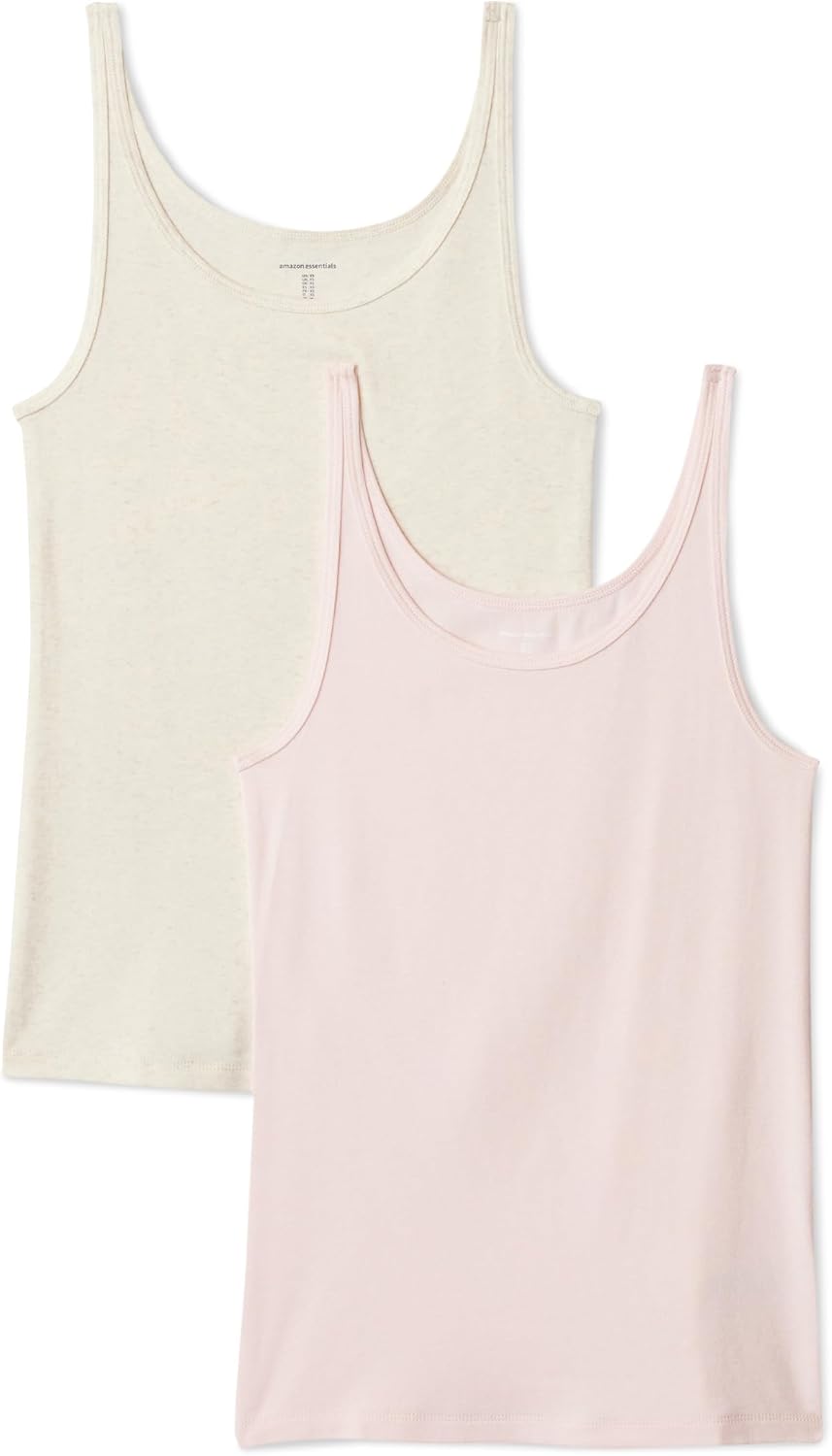 Detalle de Amazon Essentials Femme Débardeur Coupe ajustée à fines bretelles – lot de 2