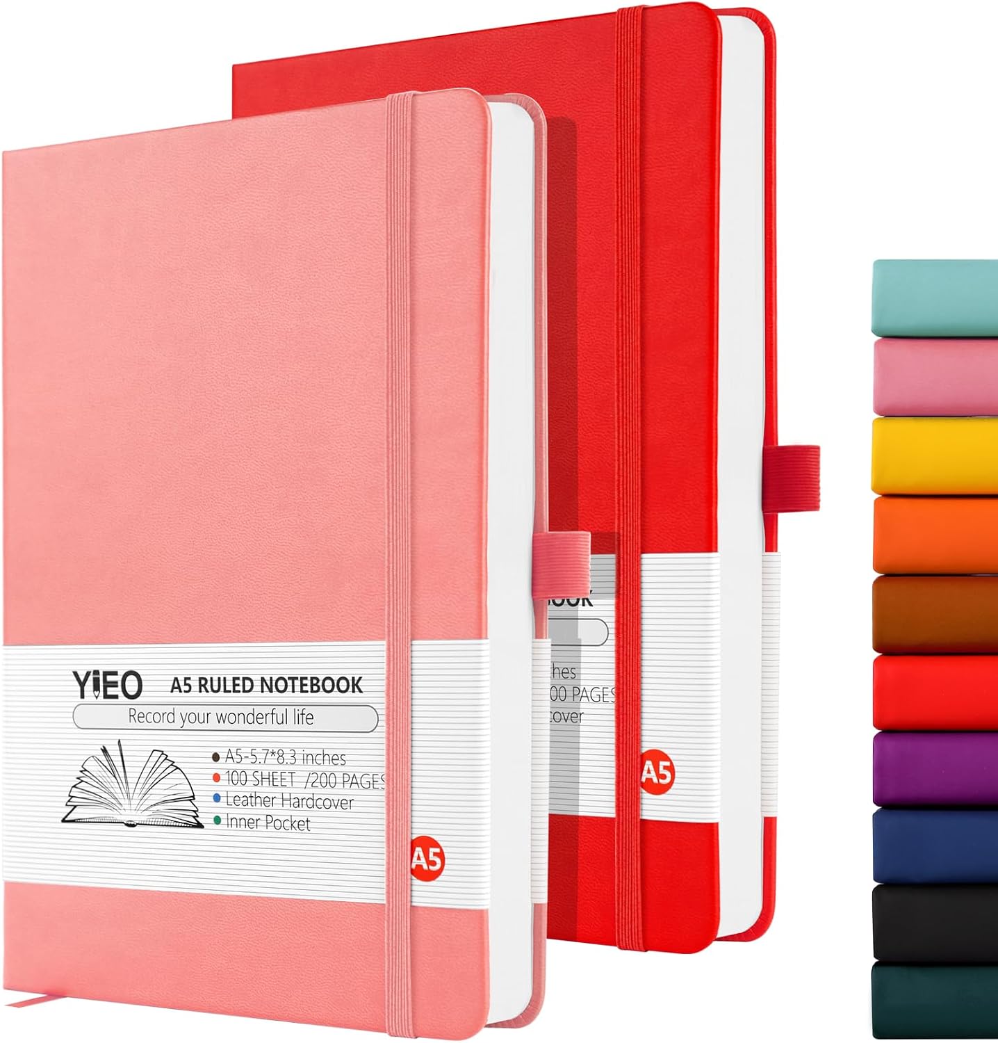 Imagen de YIEO A5 lined notebook, 2 pack 396 pages en OfertitasTOP