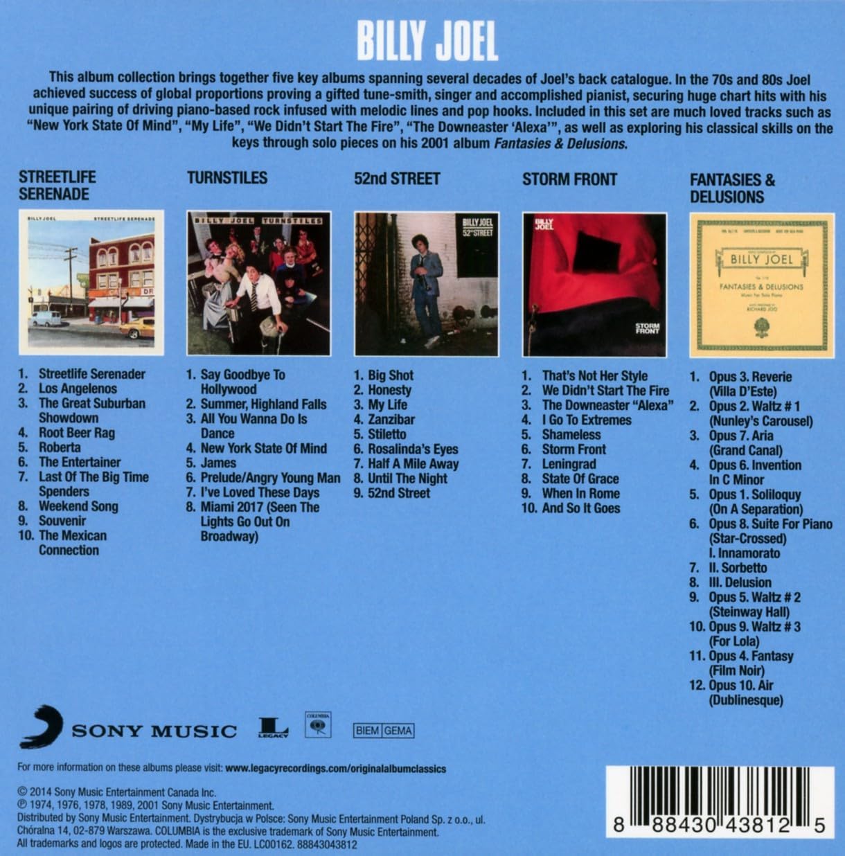 Detalle 2 de Sony Music Original Album Classics #2 – Billy Joel-cd