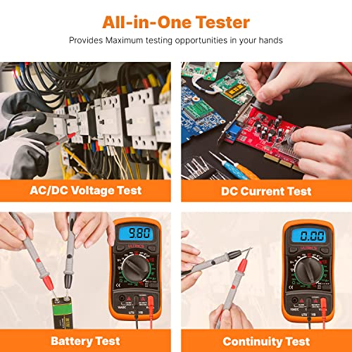 Detalle de ULTRICS Multimetro Digitale: tester AC/DC, Corrente DC e Ohm con prova di diodi e transistor