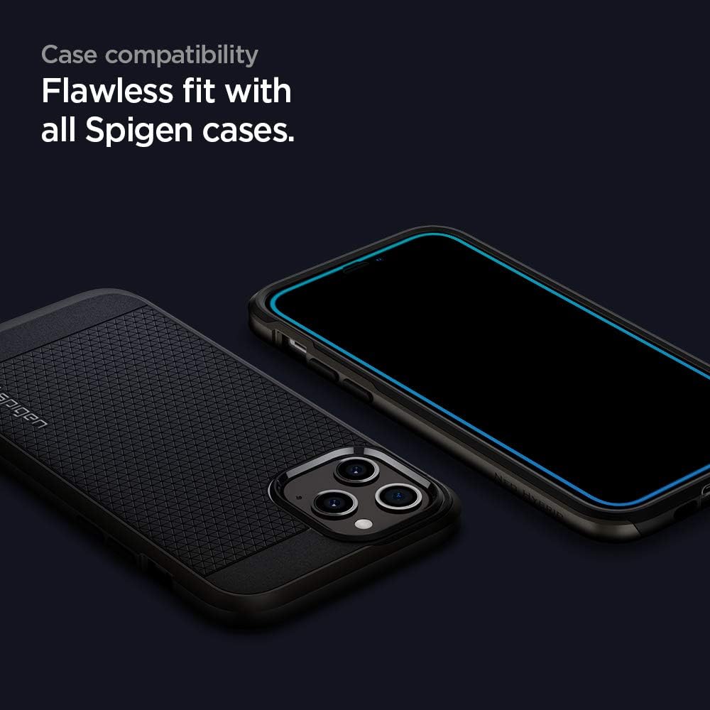 Detalle 2 de Spigen AlignMaster vetro temperato per iPhone 12 e iPhone 12 Pro (2 pezzi) con copertura totale