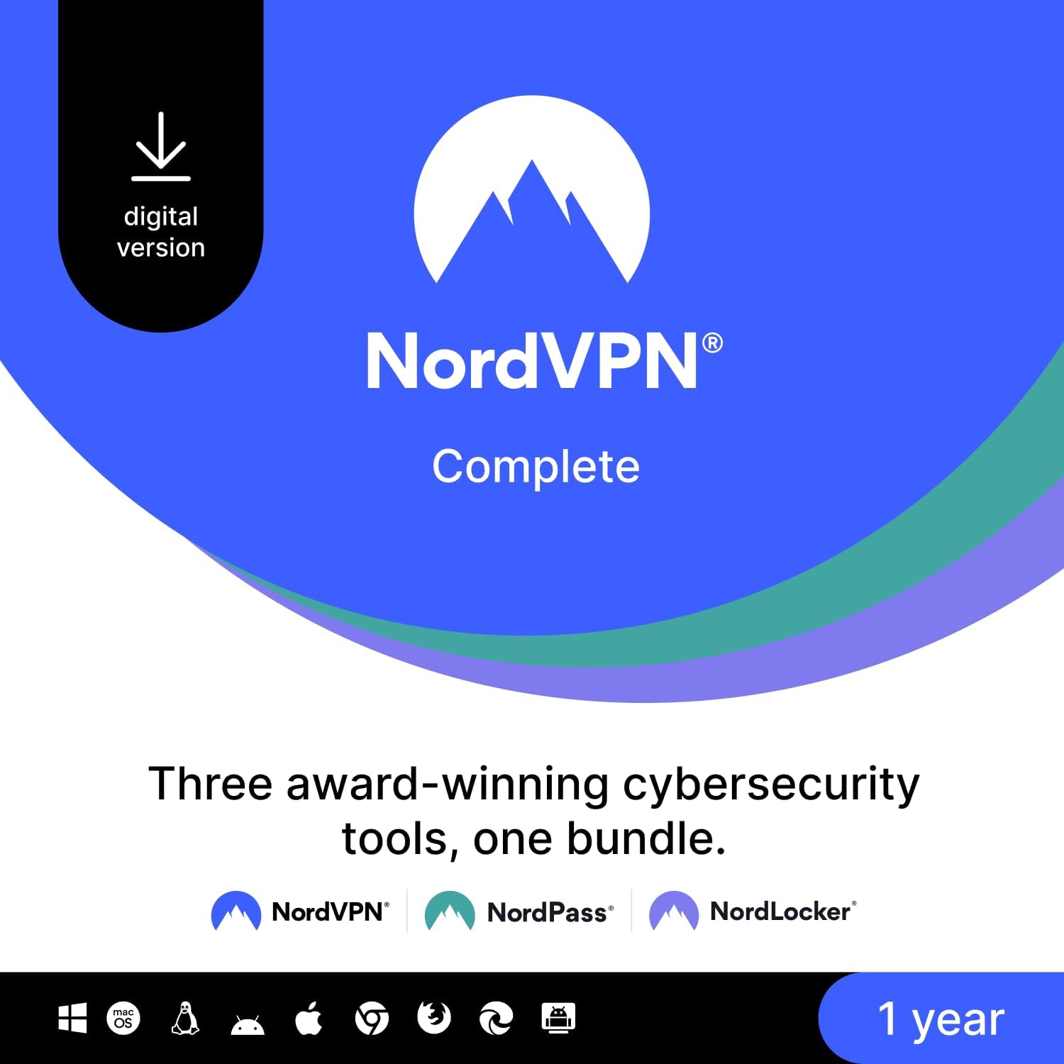 Imagen de NordVPN Complete 1-Year: VPN & Cybersecurity Software Bundle (Digital Code) en OfertitasTOP