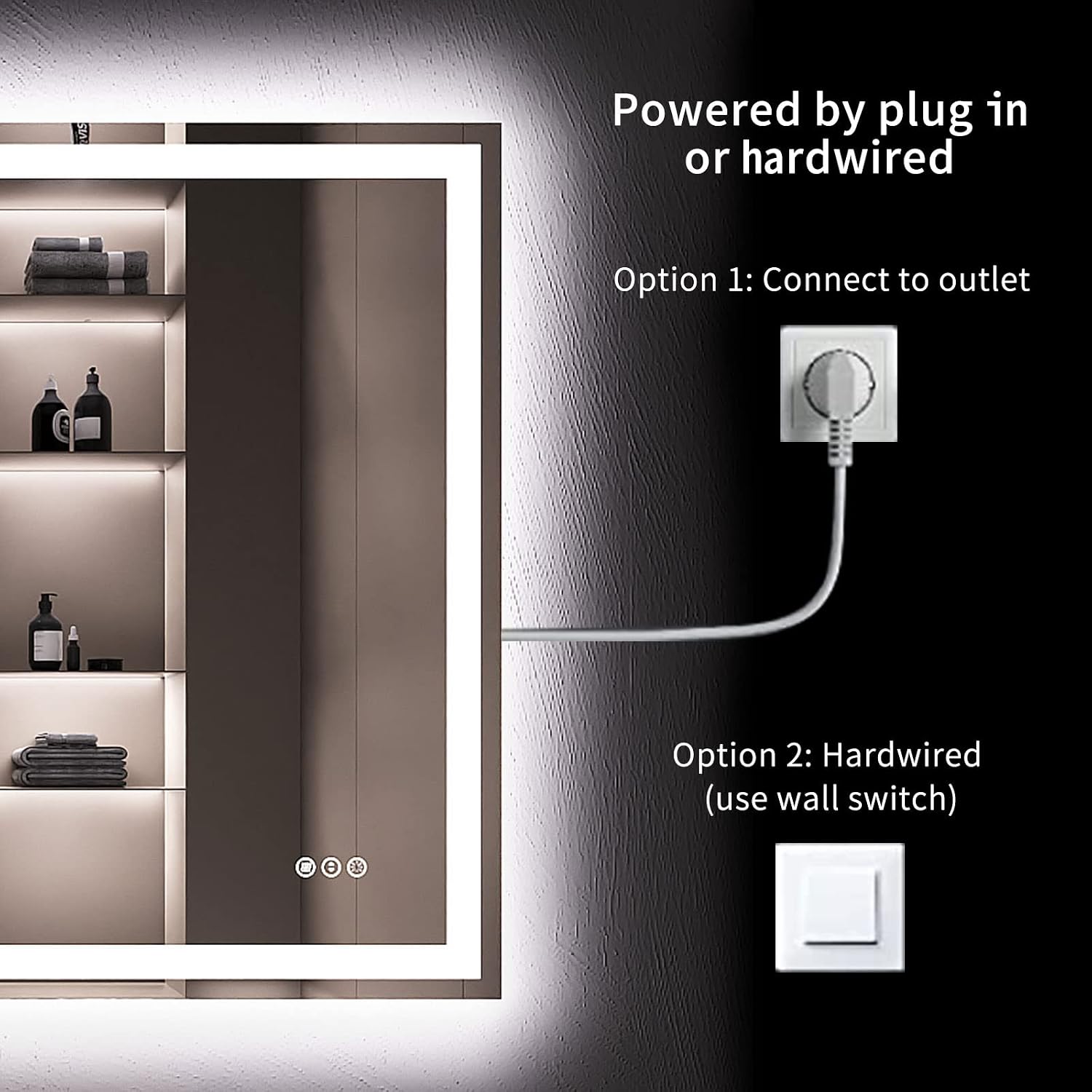 Thumbnail 6 de LOAAO 36x36 LED Bathroom Mirror dimmable