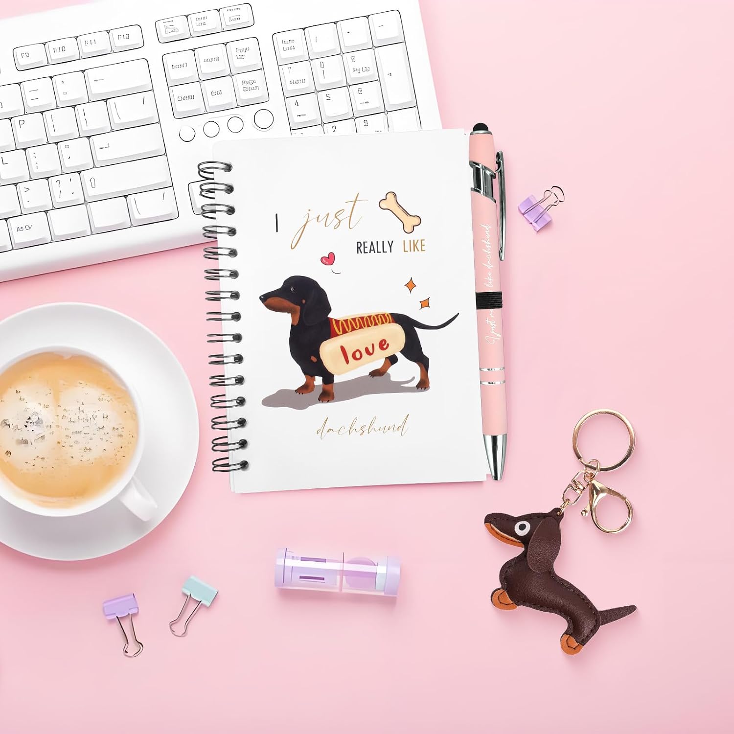 Detalle 2 de Dachshund gift set with A6 notebook