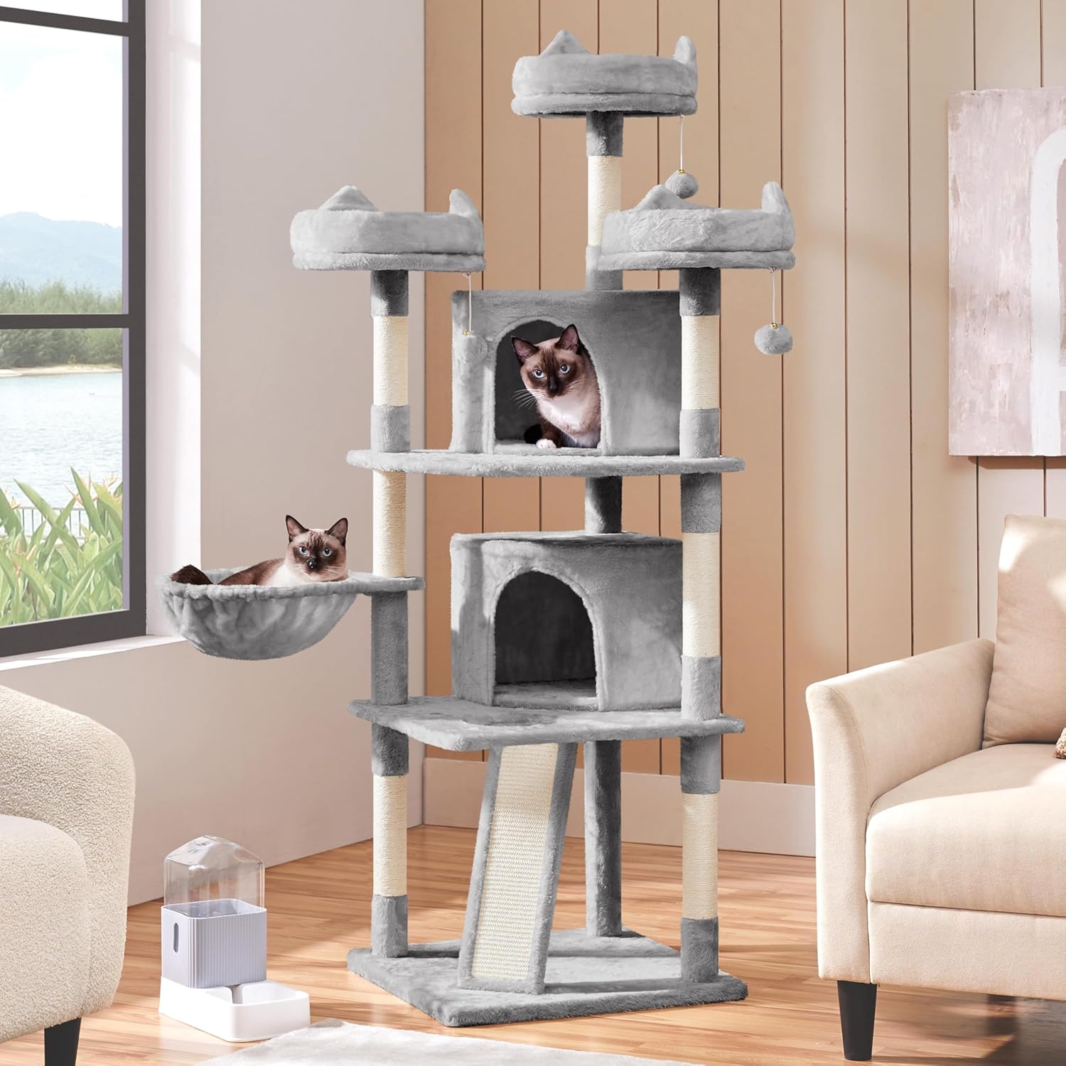 Detalle 2 de Yaheetech 175cm cat tree with sisal