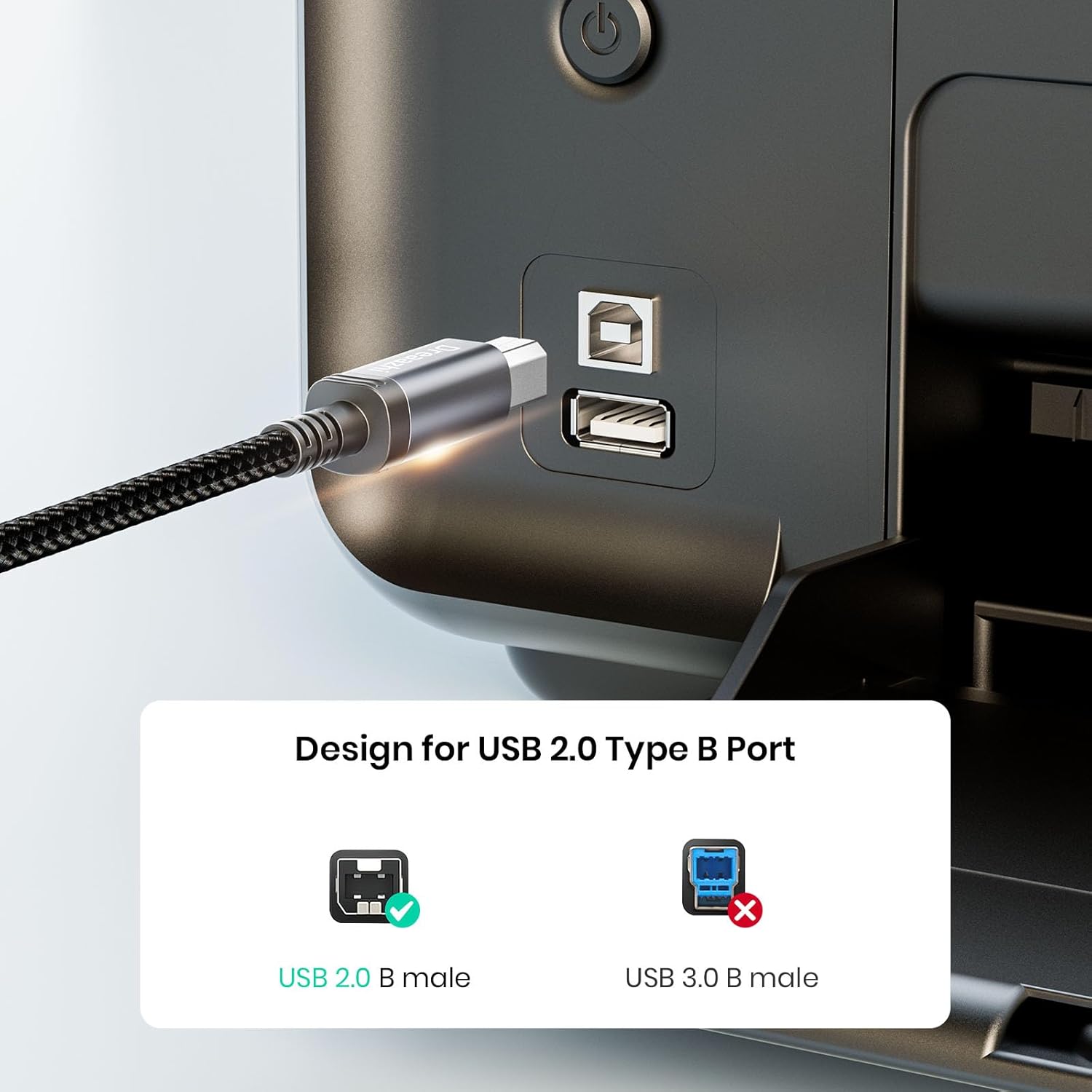 Thumbnail 1 de 5m USB 2.0 Printer Cable (USB-A to USB-B) – Extra Long USB printer/scanner/scanner cord