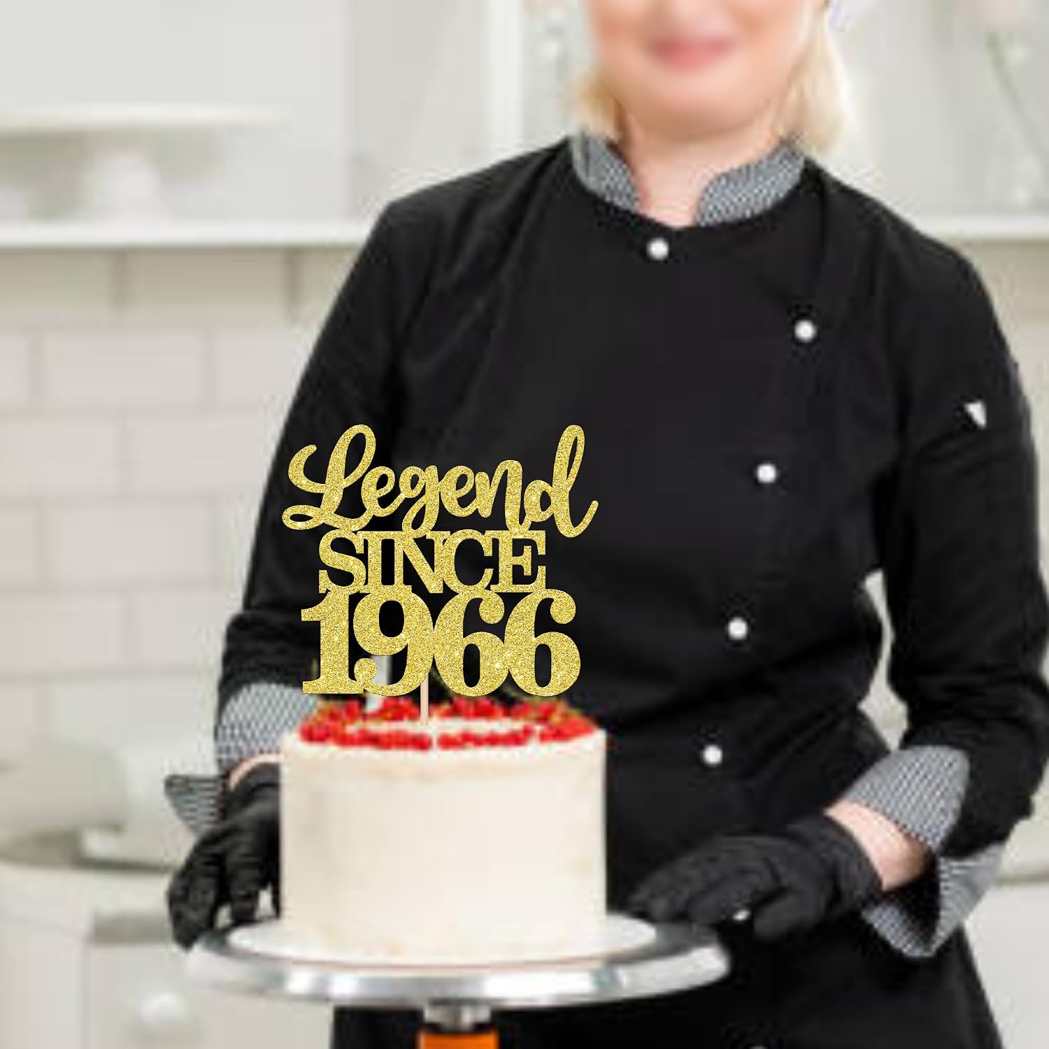 Thumbnail 3 de SYKYCTCY 60th Birthday Glitter Cake Topper – Legend Since 1966 Gold