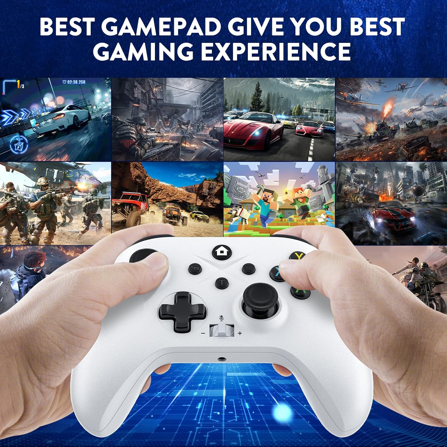 Thumbnail 2 de Dinosoo Wireless Controller für Xbox Series X|S, Xbox One und PC – 2,4-GHz, 1000mAh Akku, Turbo, Makro, 6-Achsen, Audioanschluss
