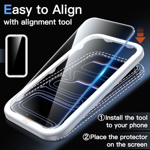 Detalle de JETech Verre trempé pour iPhone 18 Pro/17 Pro, lot de 3, protection 9H