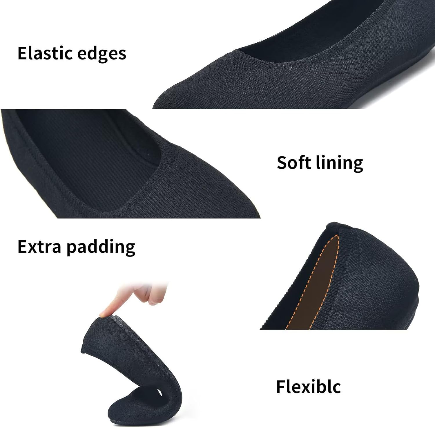 Thumbnail 2 de Puxowe Damen Ballerina Rundzeh Flache Schuhe – Komfortable Slip-On Flats für Alltag und Spaziergänge