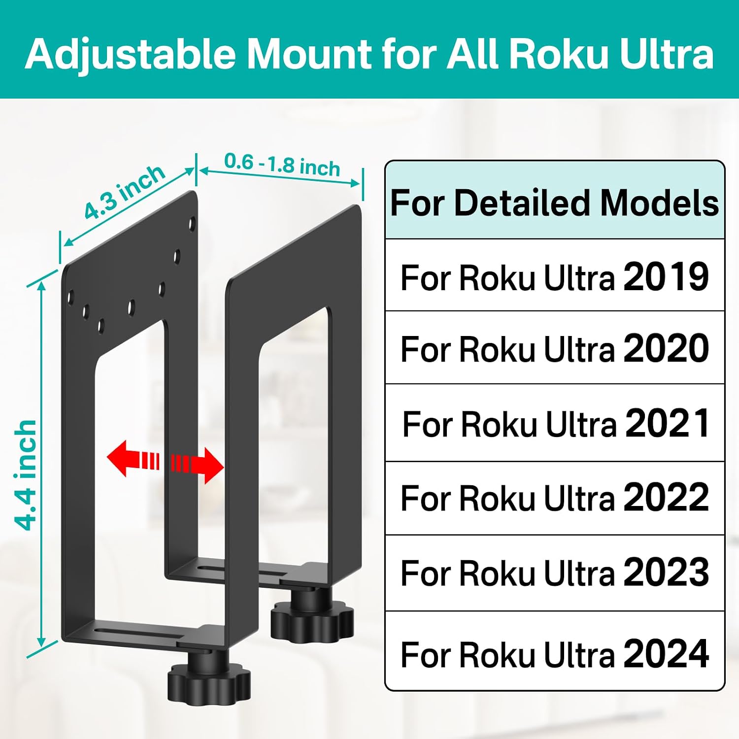 Detalle de tiebutie Adjustable Wall Mount for All Roku Ultra Holders
