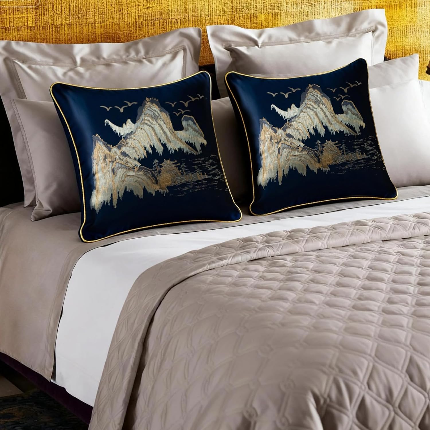 Thumbnail 3 de Traziewell set of 2 cushion covers 45 x 45 cm in blue with hidden zip