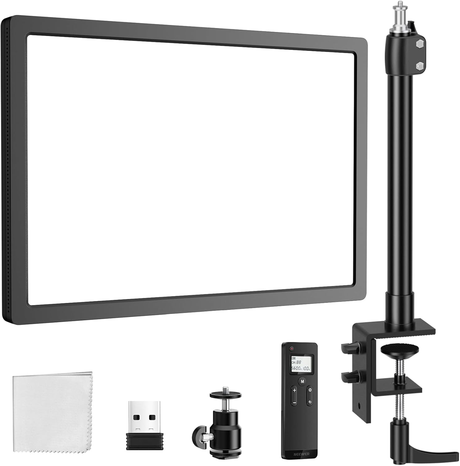 NEEWER 25W 12,9” LED avec support de bureau pour webcam (RT 2,4G, contrôle app PC/Mac) — GL25B