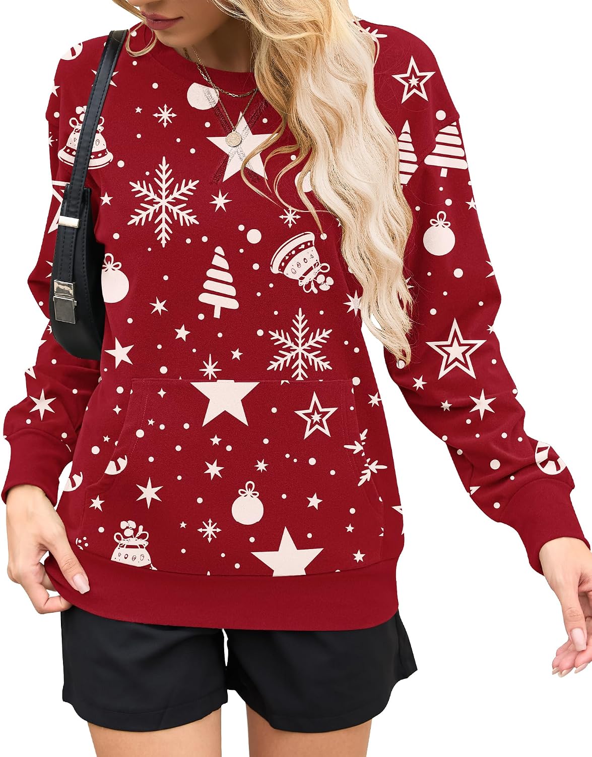 Thumbnail 6 de AUSELILY Oversized Women's Crewneck Sweatshirt with Kangaroo Pocket
