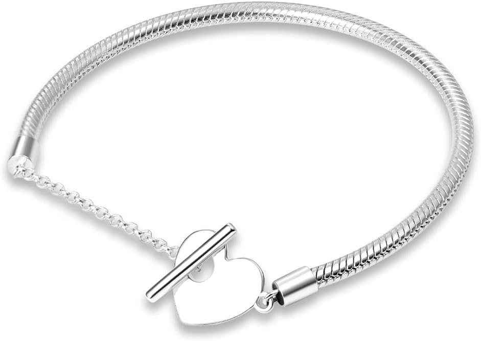Detalle de KUNSIR Moments Schlangen-Gliederarmband aus Silber 925 – Bead Charm kompatibel