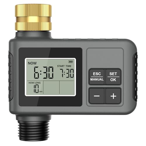 Detalle de RIOGOO Timer per rubinetto da giardino esterno: controllo intelligente dell’irrigazione con ritardo pioggia