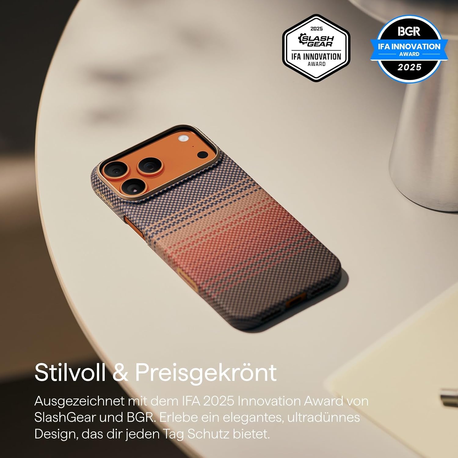 Thumbnail 6 de pitaka Hülle für iPhone 17 Pro Max – magnetische Ultra-Dünn-Hülle aus Aramidfaser mit Kamerasteuerung