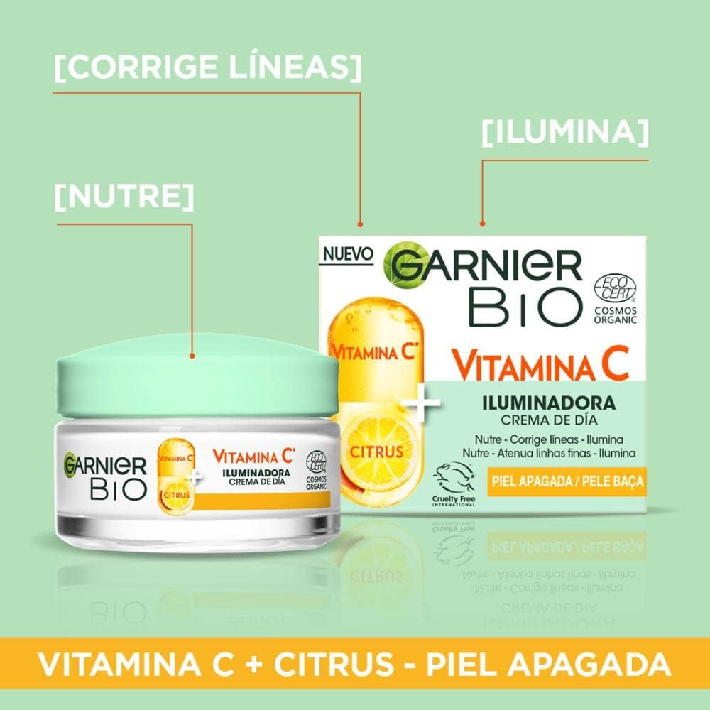Detalle de Garnier Vitamina C Crema Día Iluminadora, 24H, Vegana, 50 ml