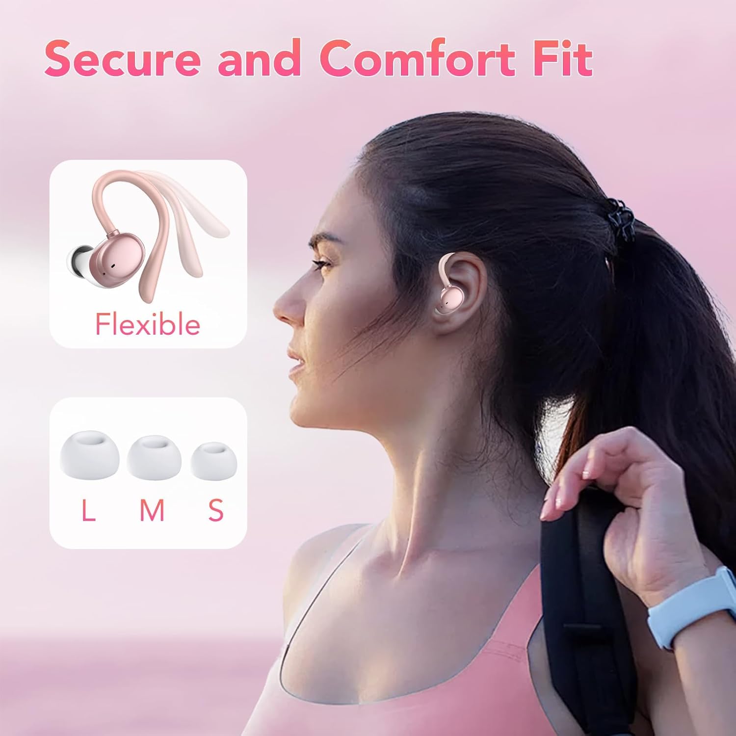Detalle 2 de Bluetooth Sport-Kopfhörer 5.3 mit HD Mic