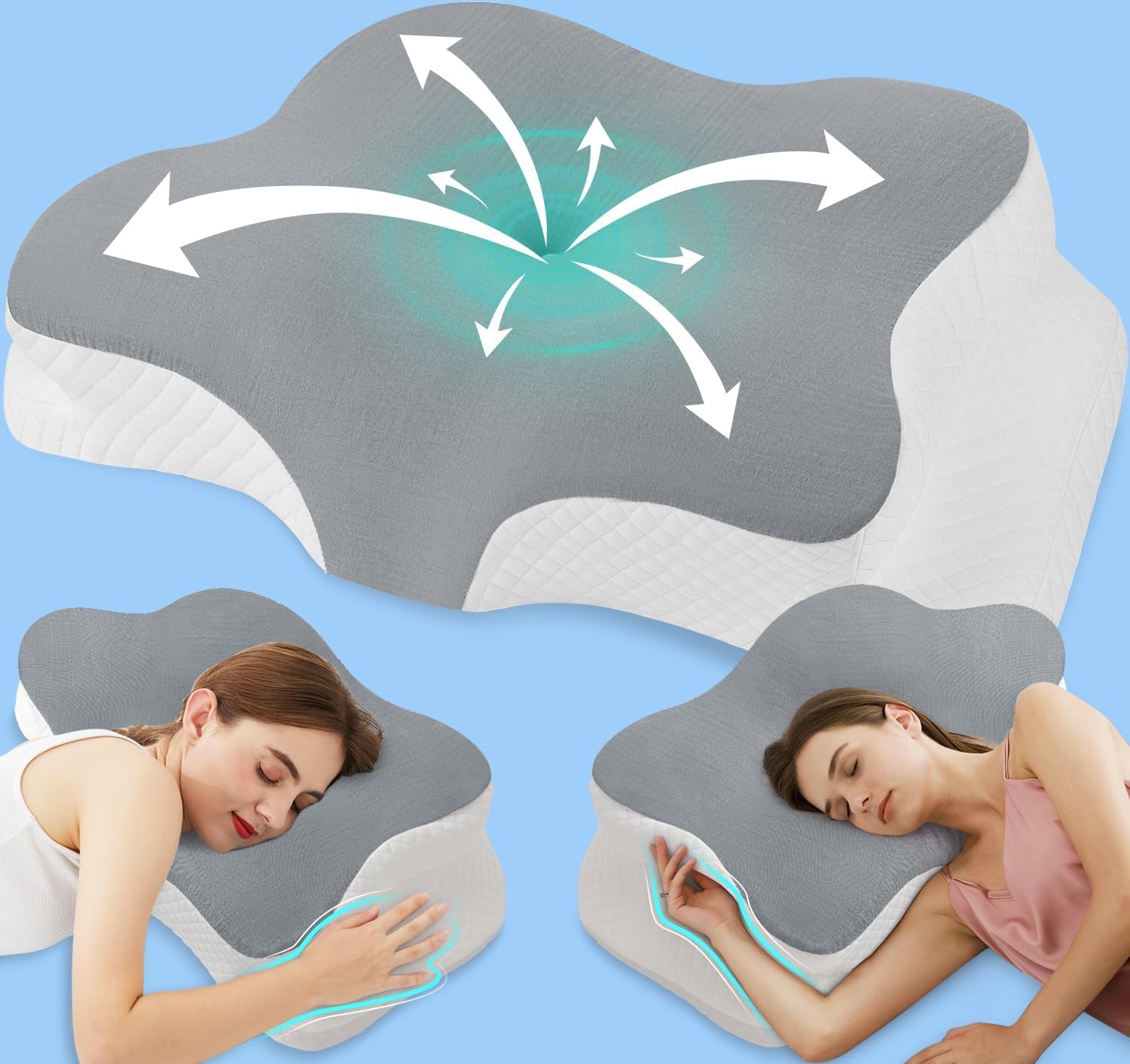 Detalle de Hydomi Memory Foam Neck Pillow 15° support
