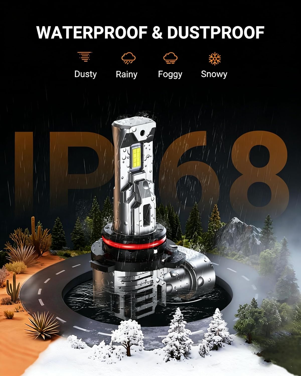 Thumbnail 4 de SEALIGHT 9005 9006 Bulbs Combo S1 Pro — 1:1 Size, 80,000LM, Long-Life with Cooling Fan (Pack of 4)