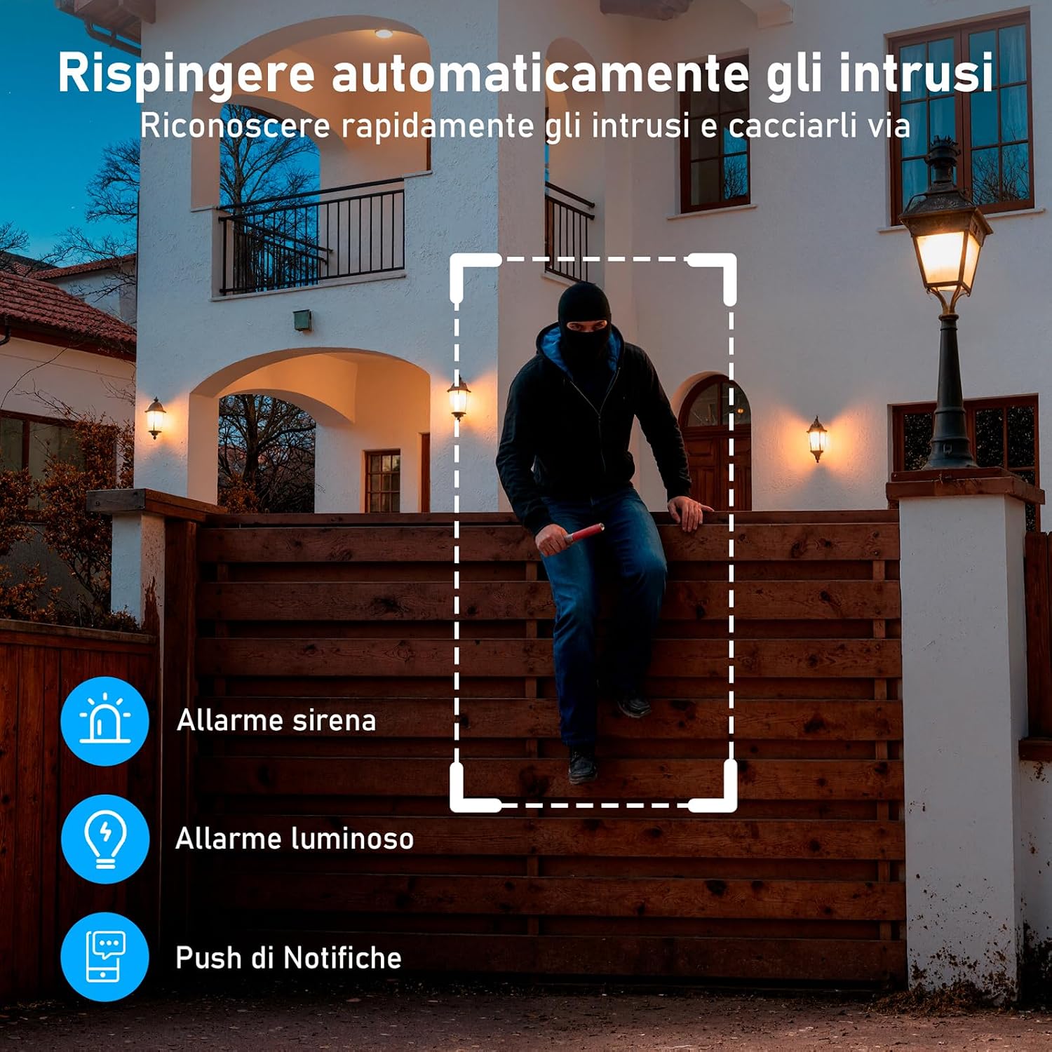 Detalle de Telecamera Pannello Solare 2K 4MP con Wi‑Fi Dual Band, 6W Panello e Batteria 7800 mAh