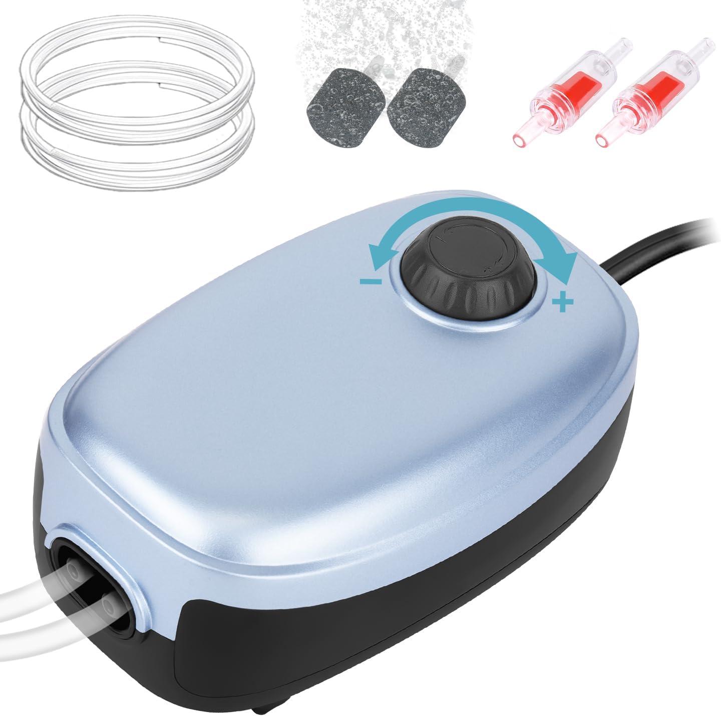 Eyein Adjustable Air Pump Aquarium — Ultra Silent 4W, 2 Outlets for up to 400L