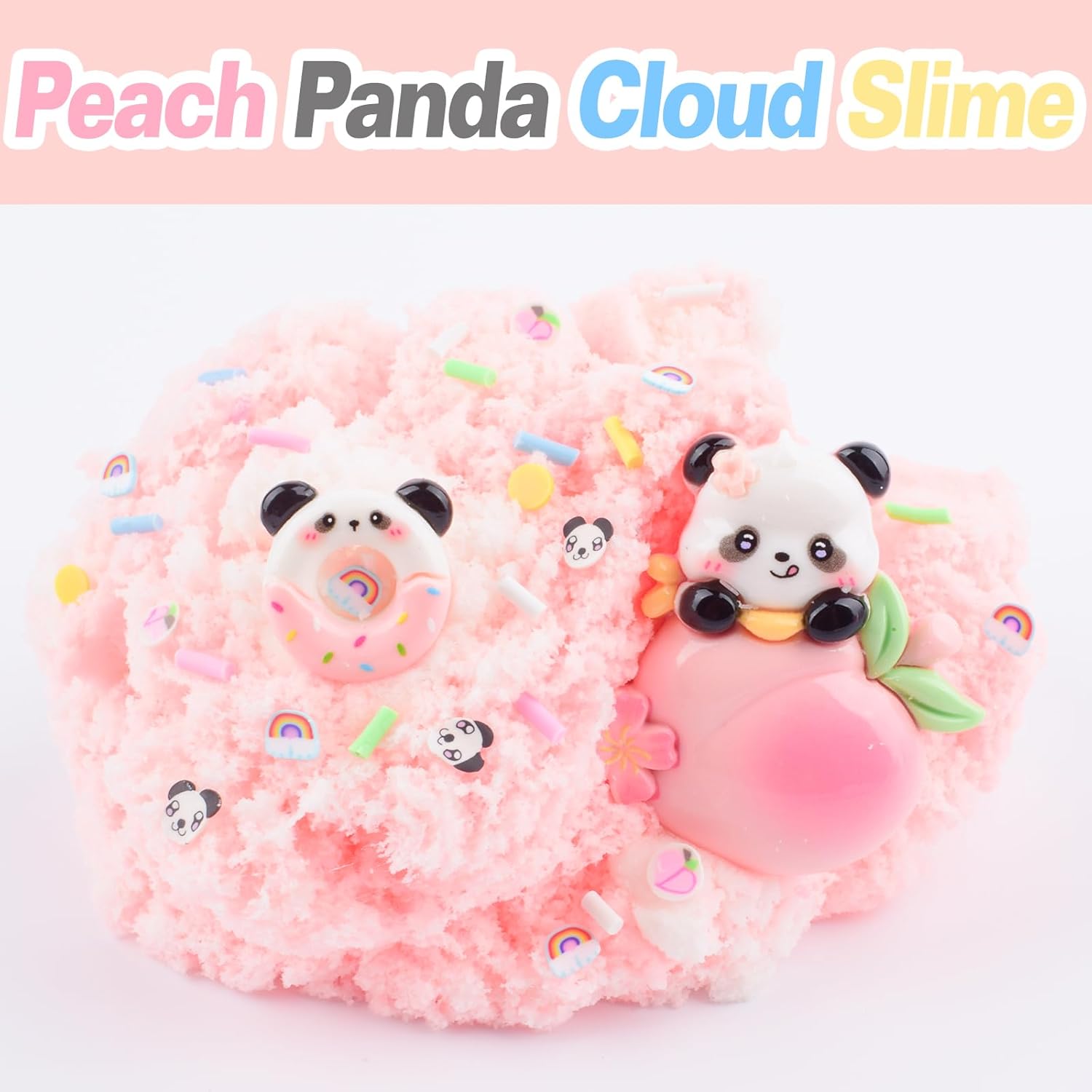 Thumbnail 4 de Peach Cloud Slime Kit with Panda Add-Ins: Soft, Scented Cloud Slime for Kids
