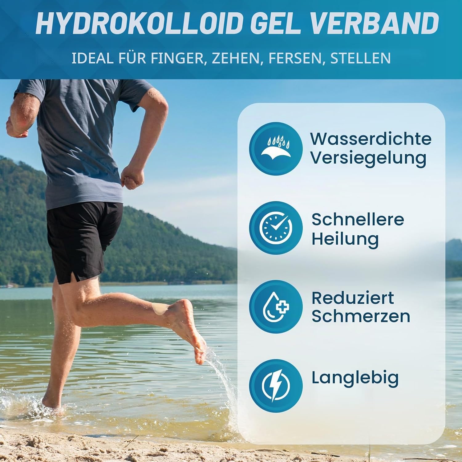 Detalle 2 de Hydrokolloid-Blisterpflaster für Füße – 30 Stück Gel-Blisterpflaster (Variety Pack) von Kimihome