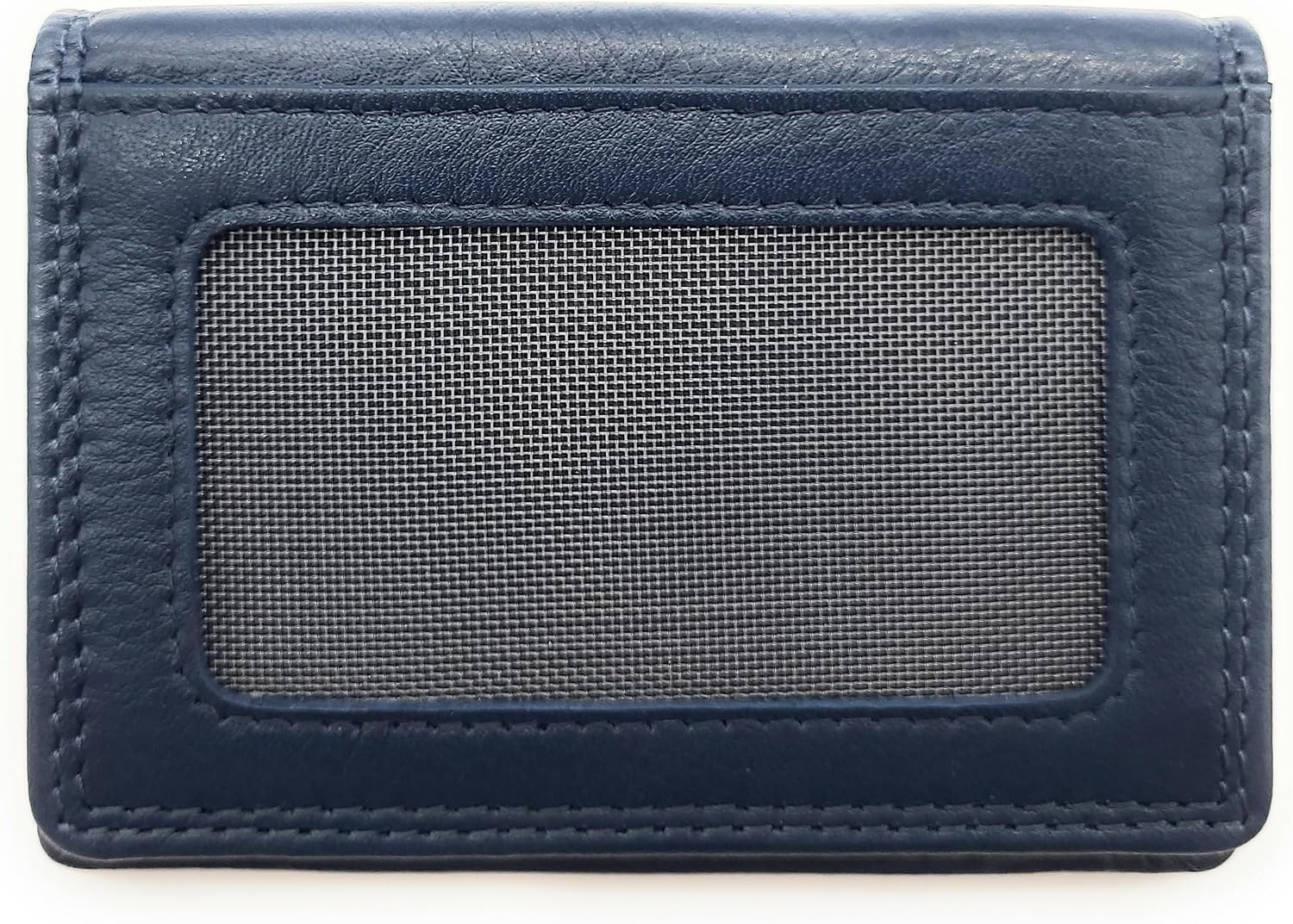 Detalle 2 de Lemasi RFID Kreditkartenetui aus echtem Nappa-Leder – Visitenkarten- und Ausweisetui, Navy