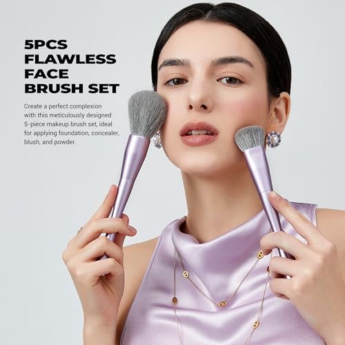 Thumbnail 1 de Jessup T514 set 5 pennelli trucco viso viola 🎨