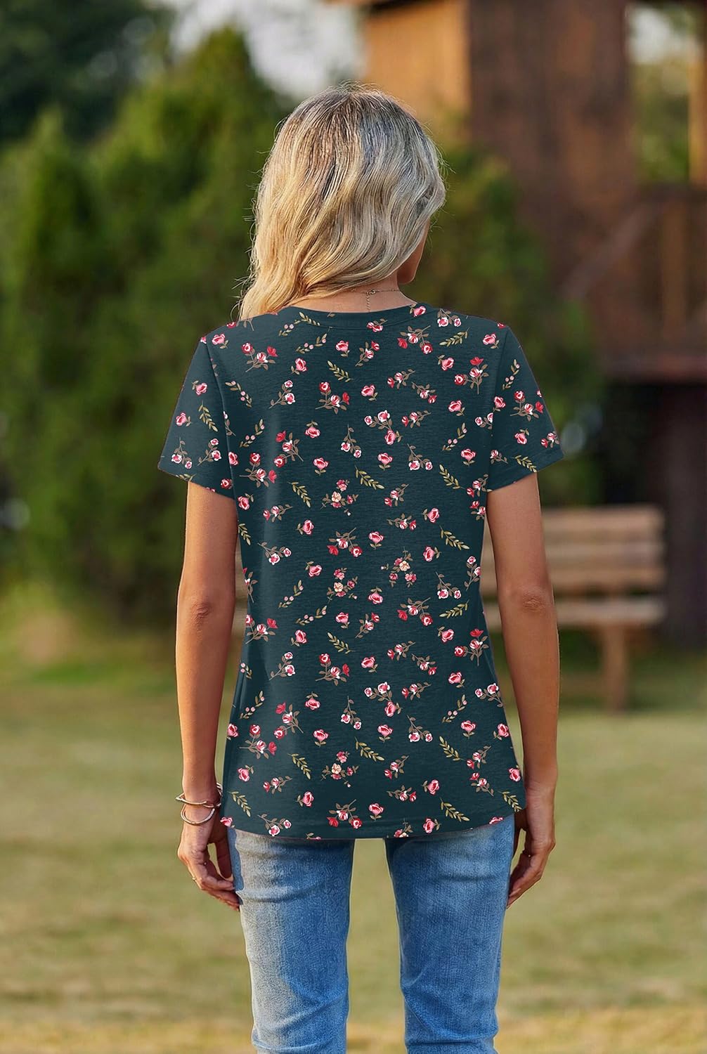 Thumbnail 4 de Zeagoo Women’s V-Neck Short Sleeve T-Shirt (Summer Casual Business Tops), S-3XL