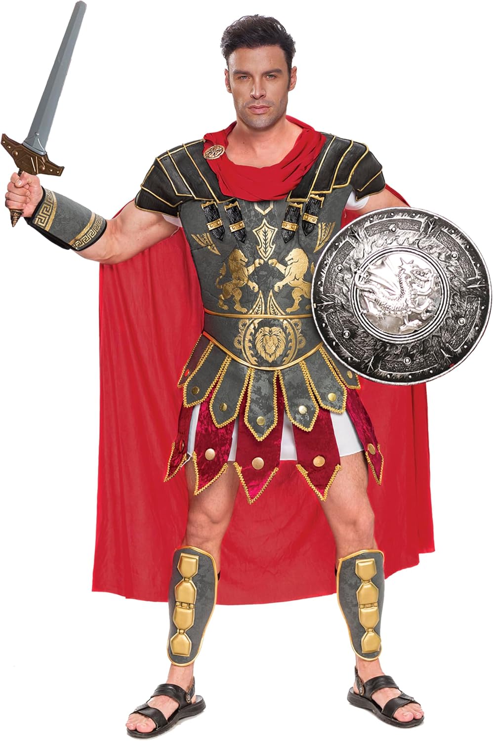 Detalle de Spooktacular Creations Brave Men's Roman Gladiator Costume Set with Cape and Armor