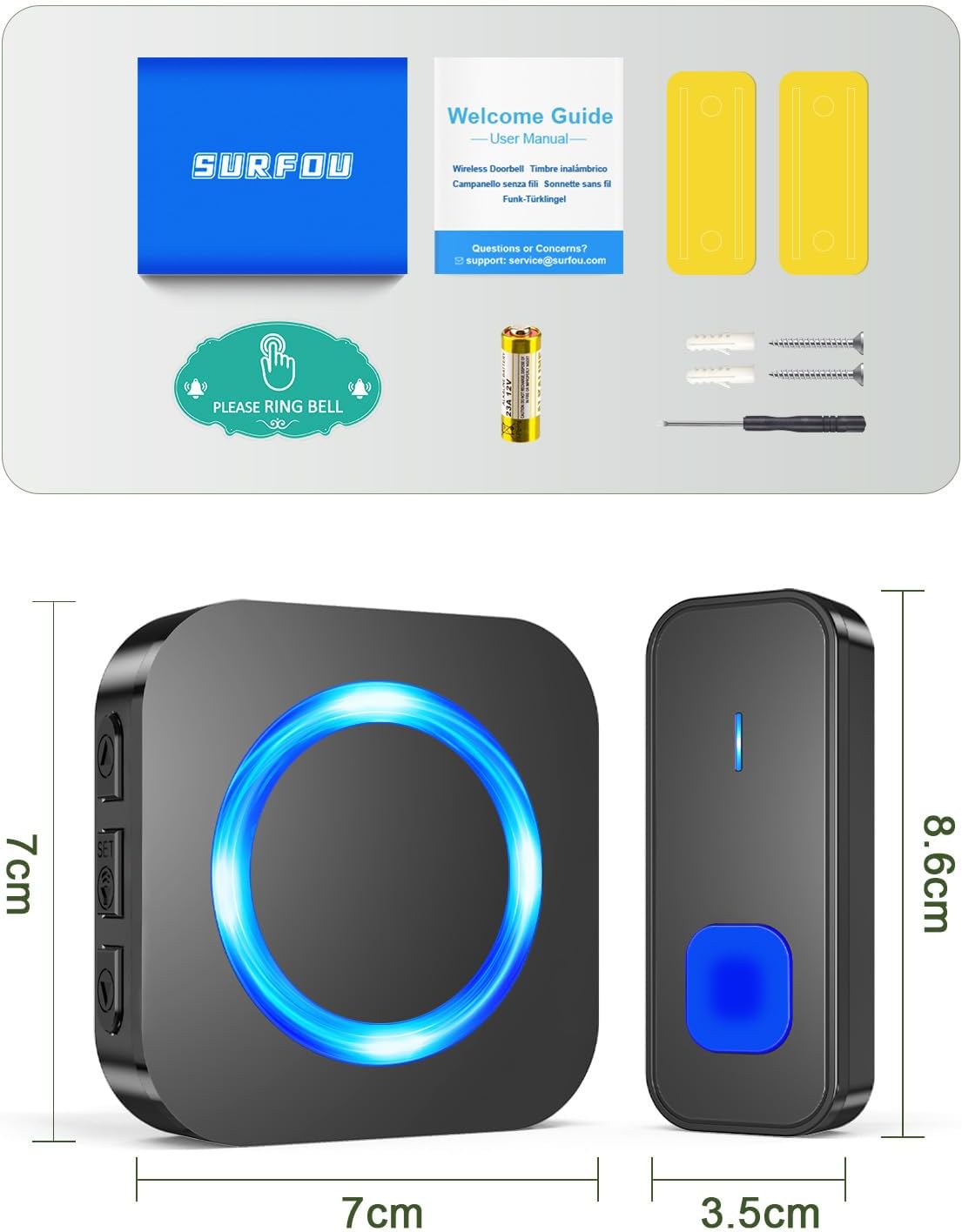Thumbnail 5 de SURFOU Wireless Doorbell 400m range