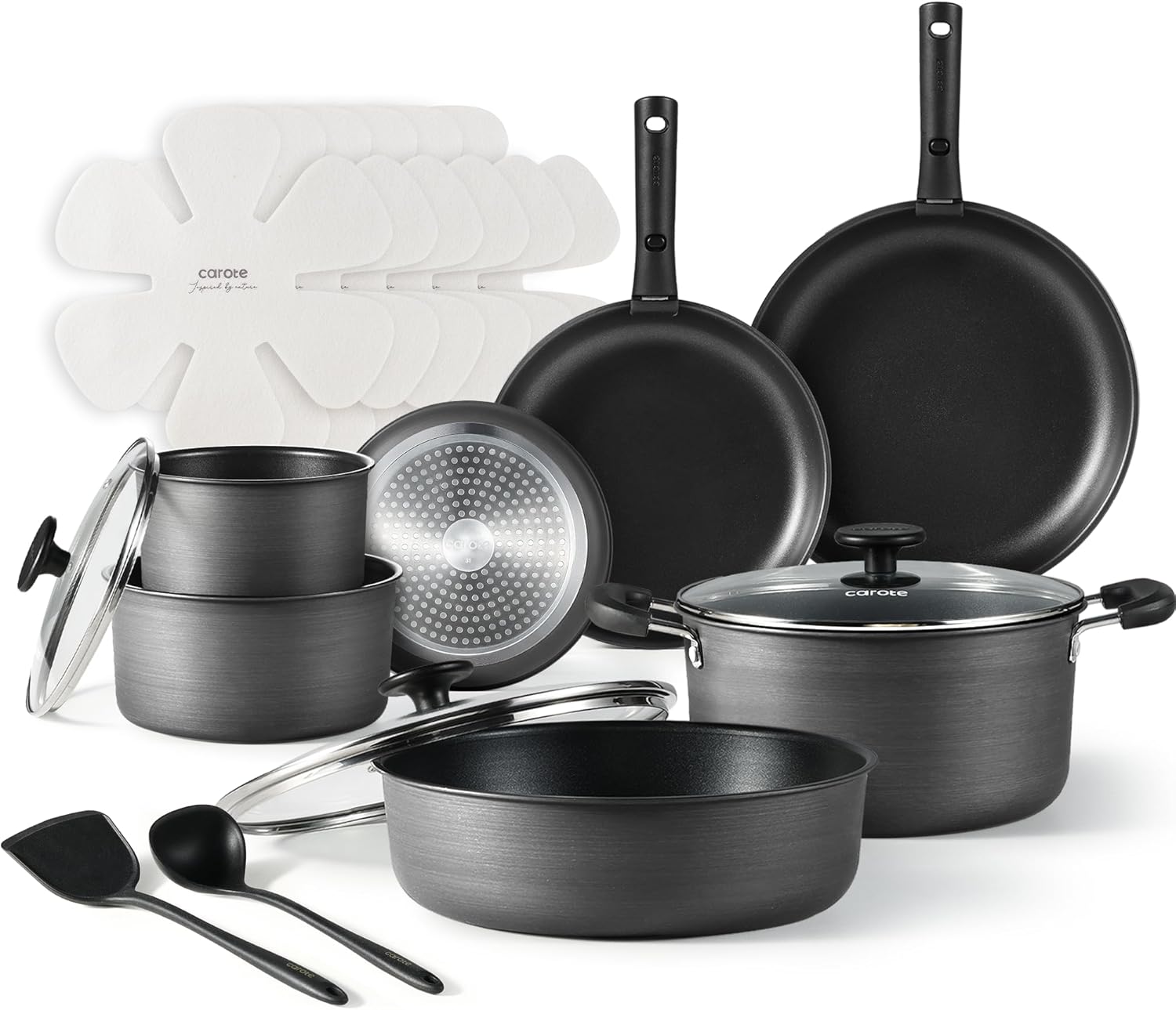 Thumbnail 6 de CAROTE 17-Piece Nonstick Pots and Pans Set with Detachable Handles