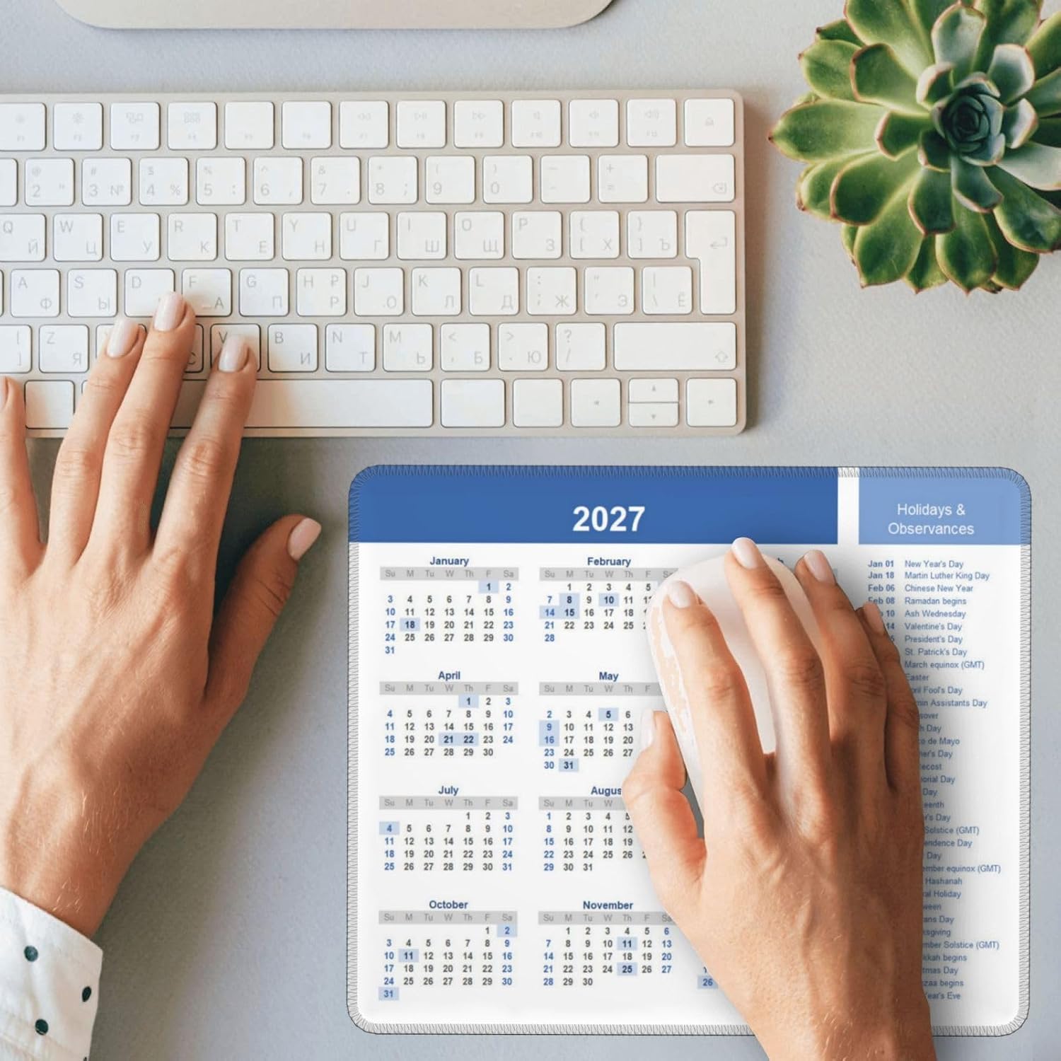 Thumbnail 4 de 2026 Calendar Mouse Pad — holiday desk mousepad 🖱
