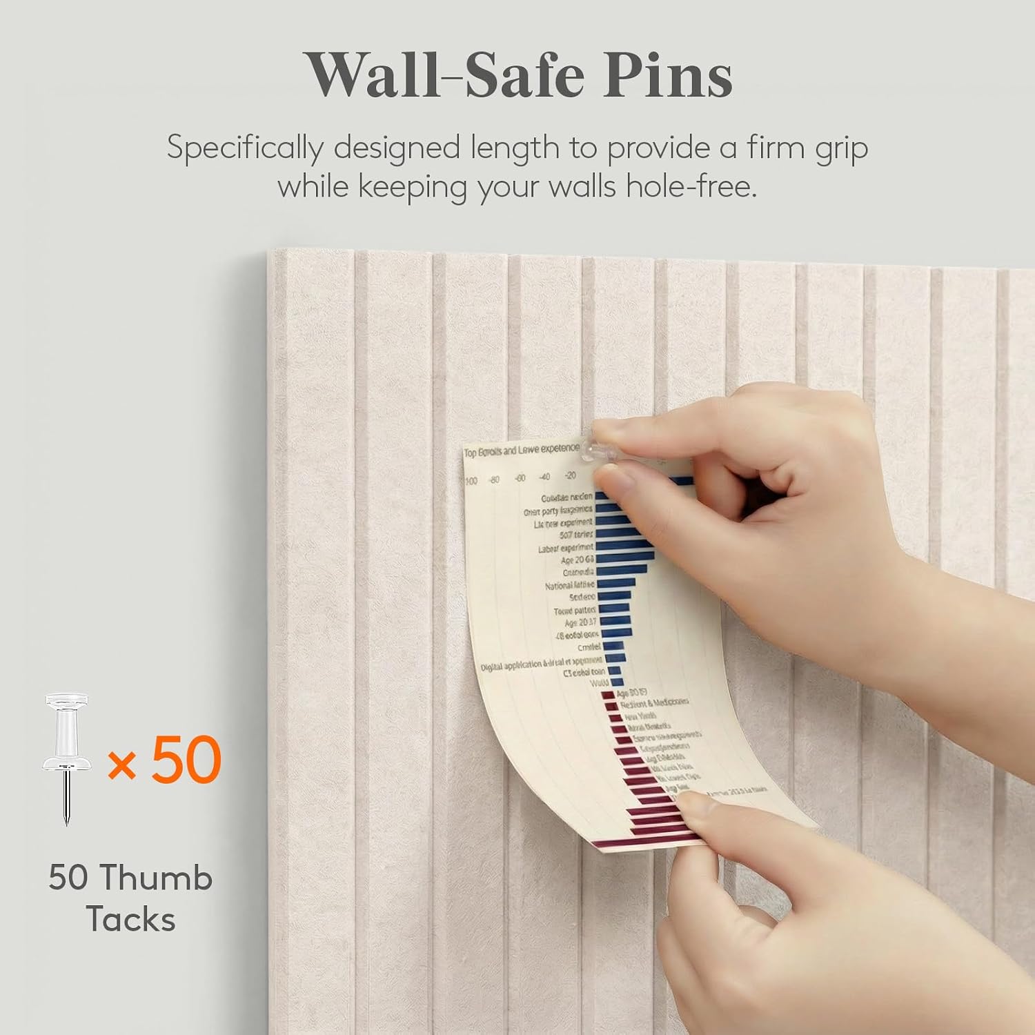 Detalle 2 de Lifewit 25207 48" x 36" Felt Bulletin Board, Oatmeal, 12 Tiles, 50 Pushpins