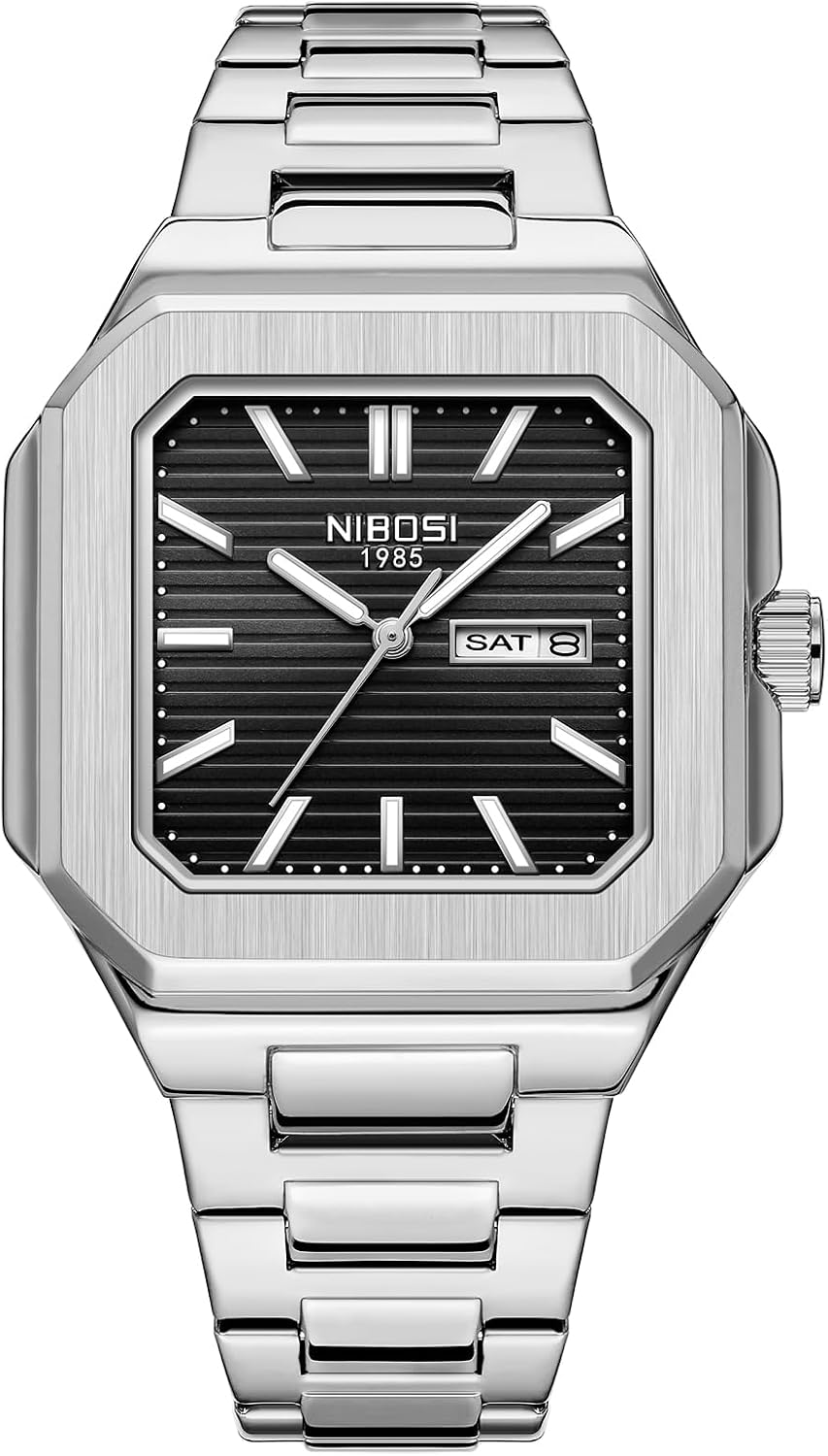 Thumbnail 1 de NIBOSI Orologio analogico da uomo quadrato