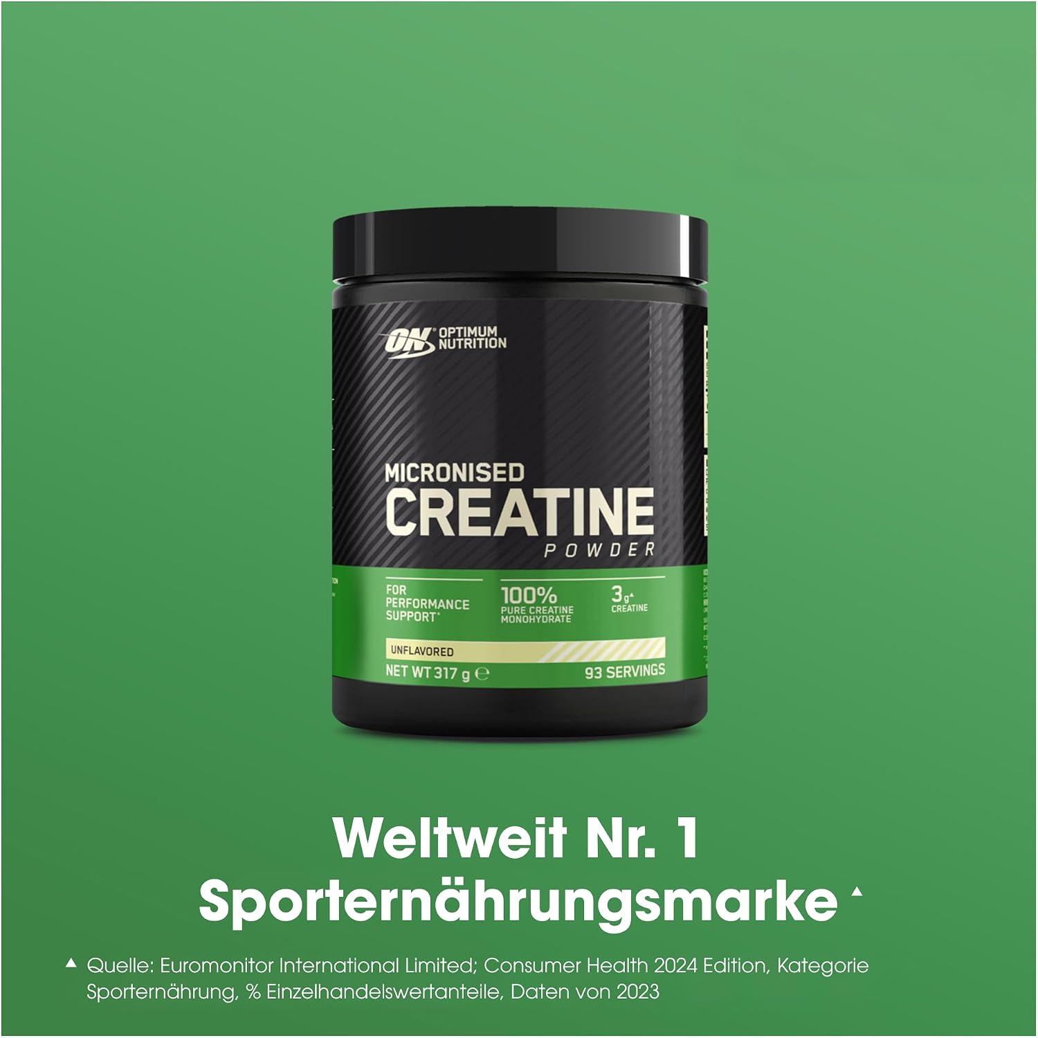 Detalle 2 de Optimum Nutrition Mikronisiertes Kreatin Pulver – geschmacksneutral, 317 g (93 Portionen)