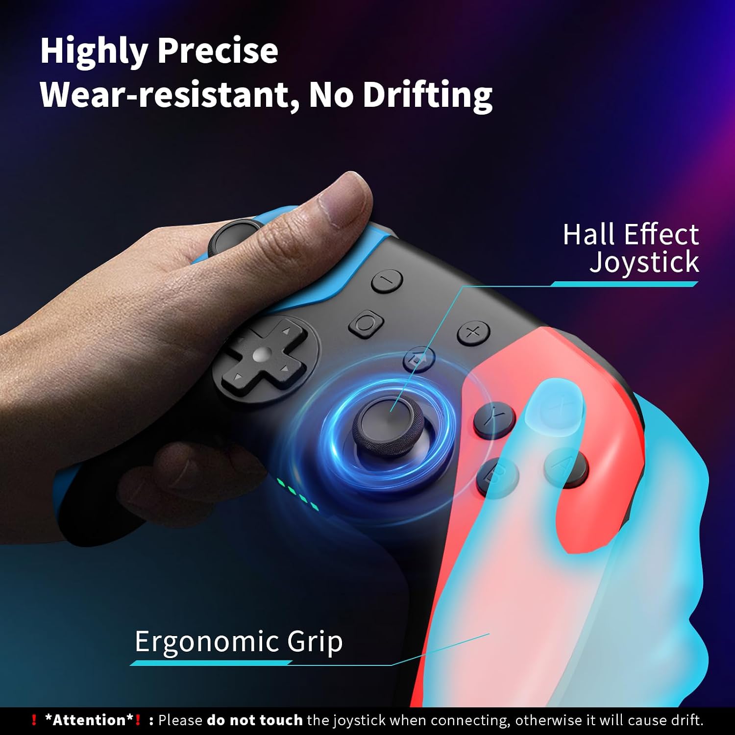 Detalle de AceGamer 2pcs Wireless Controller for Switch (Hall Joystick, 6-axis Gyroscope, Turbo Burst)