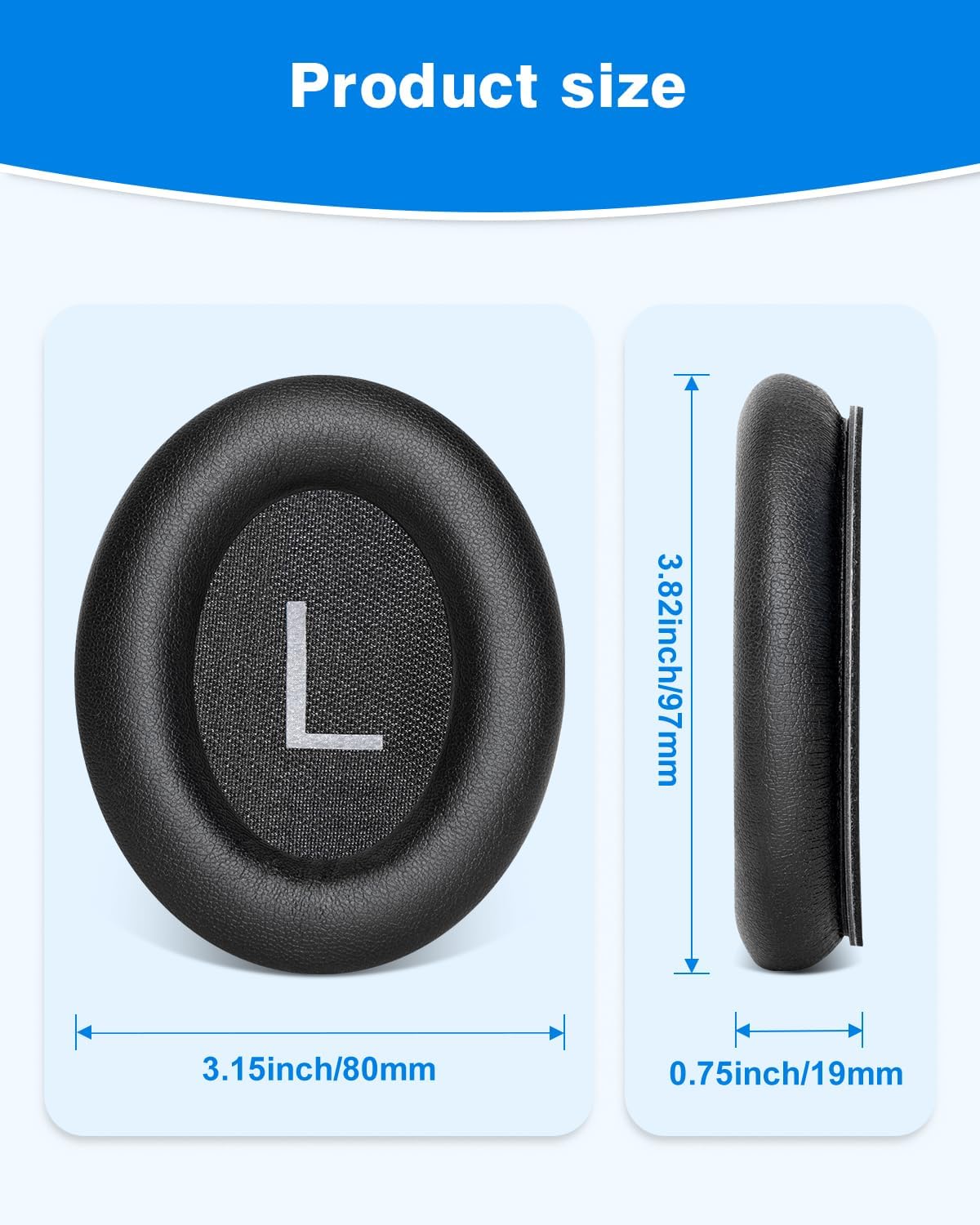 Thumbnail 4 de Link Dream Coussinets pour Bose QC45 et QC SE – cuir protéiné et mousse à mémoire de forme