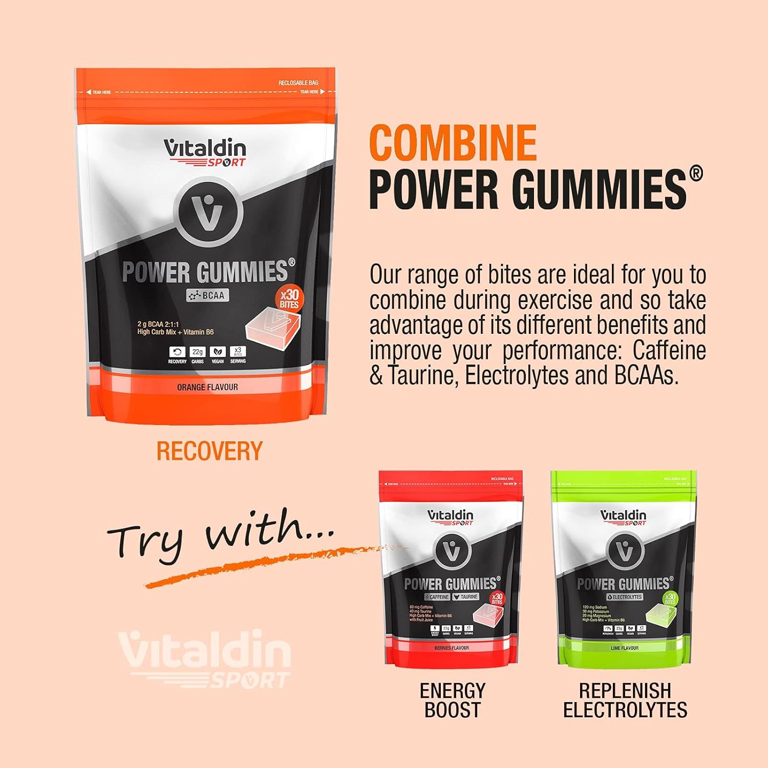 Thumbnail 6 de VITALDIN SPORT Power Gummies BCAA – protezione e recupero muscolare in formato bite vegano (30 caramelle che cambiano la corsa agli allenamenti)