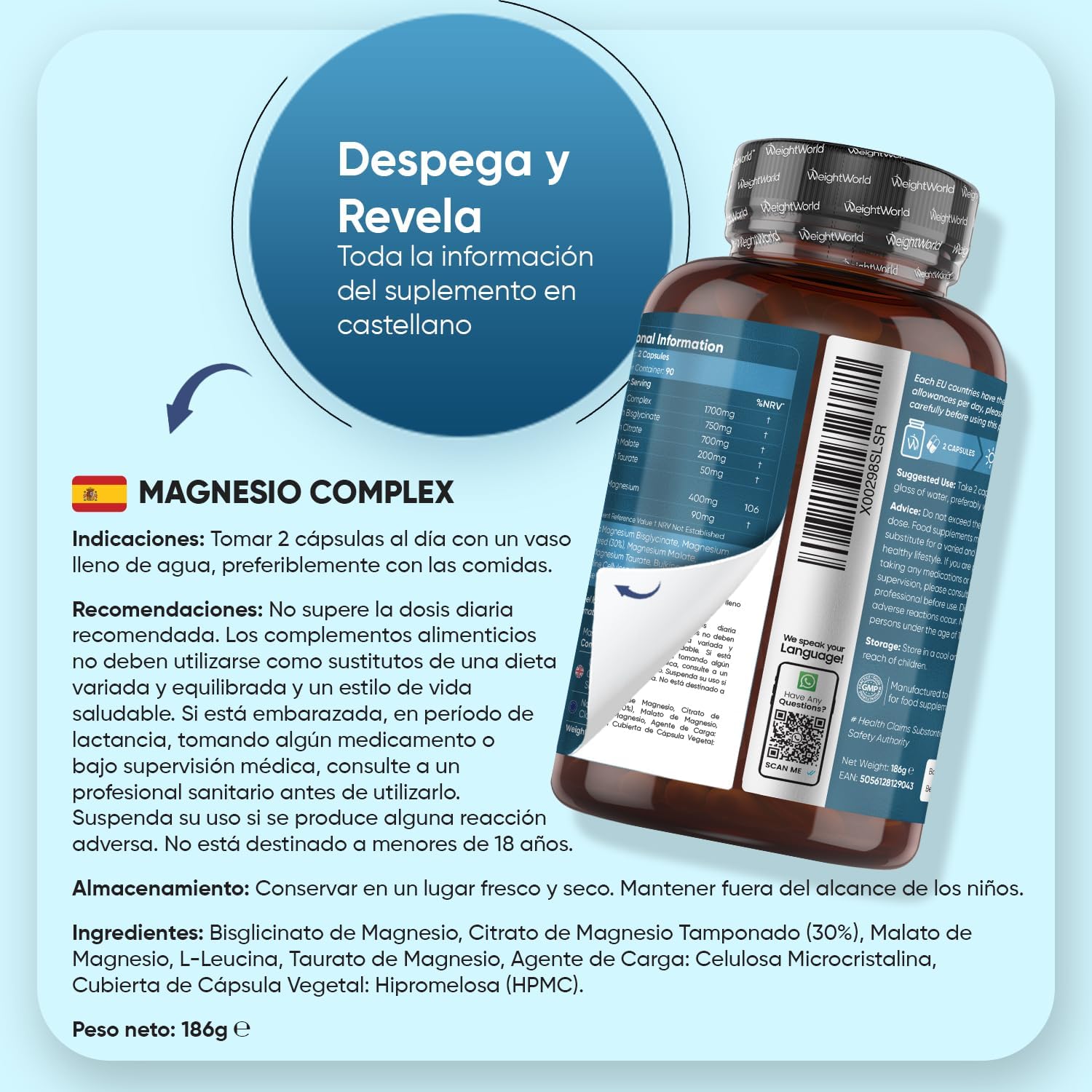 Thumbnail 5 de WeightWorld Magnesio Complex 490mg