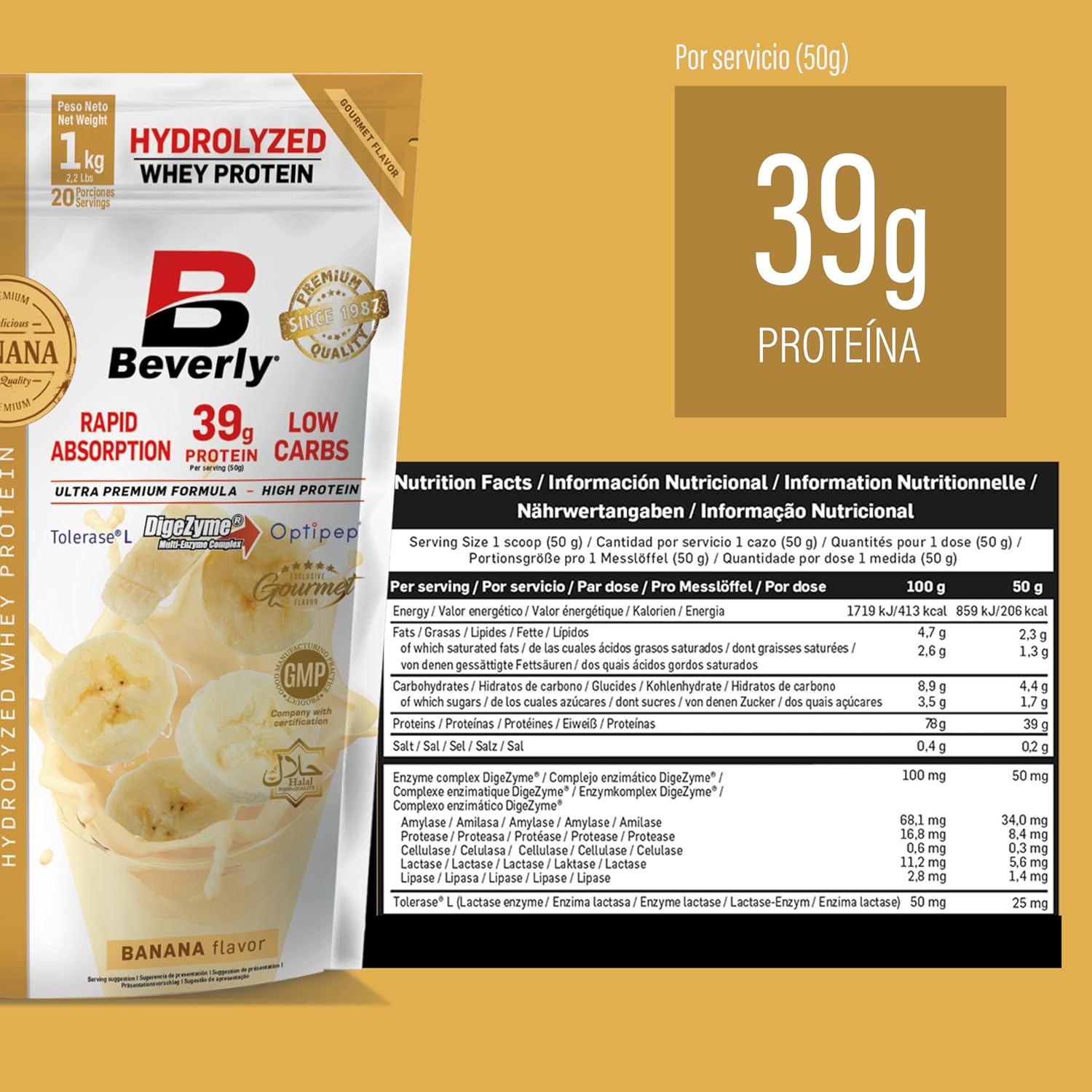 Detalle 2 de Beverly ZERO DELICATESSE Proteína Hidrolizada Whey 85% 🍌