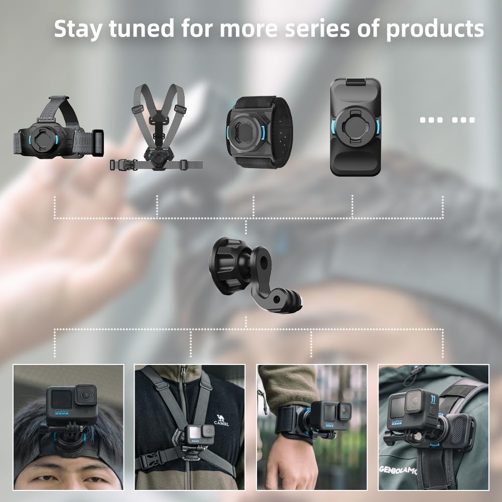 Thumbnail 1 de SUREWO universelle magnetische Schnell-Demontage-Kopfhalterung für Actioncams (GoPro & DJI Osmo Action)